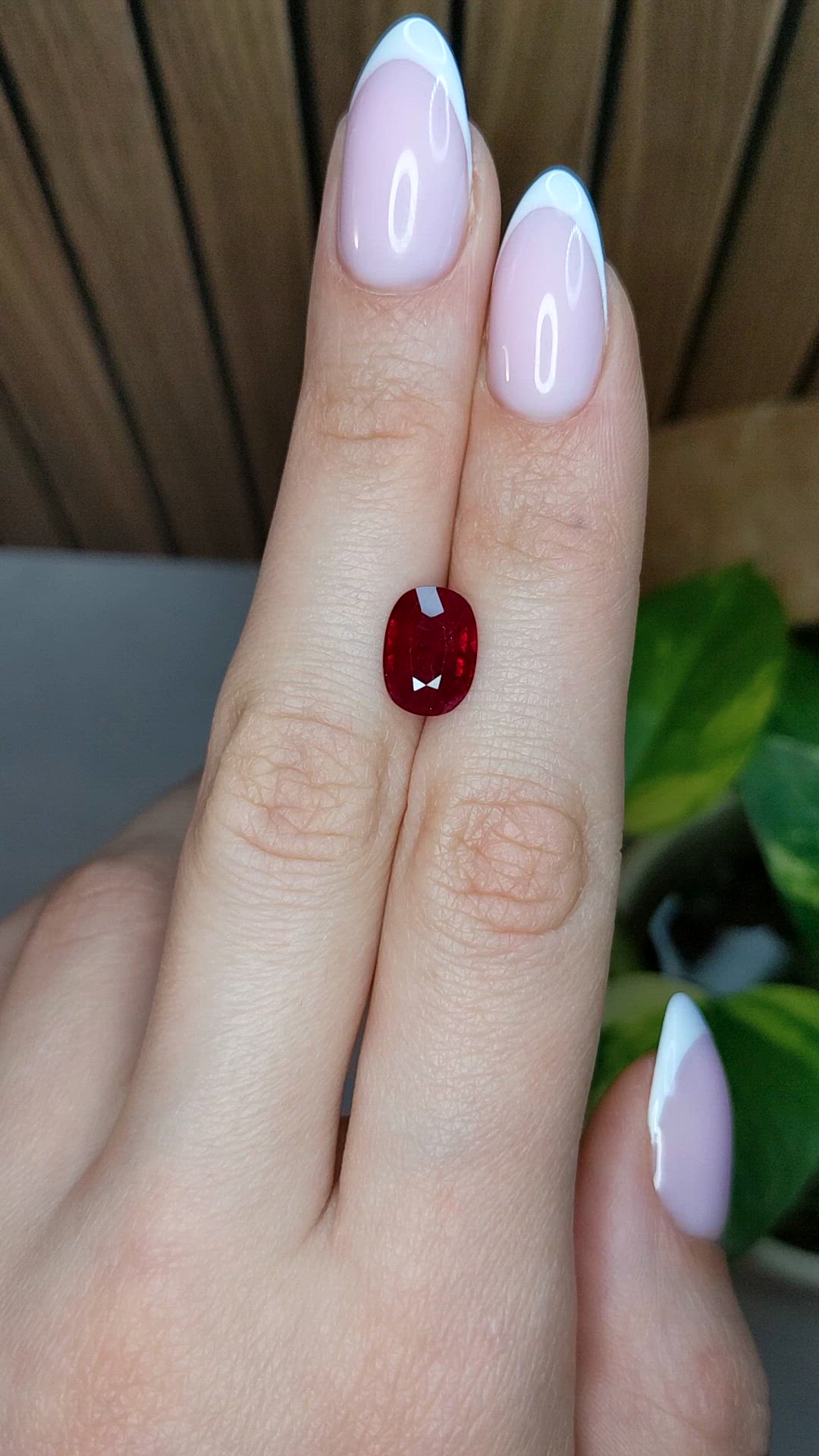 3.47 Ct. Purplish Red Ruby from Mozambique Size Video