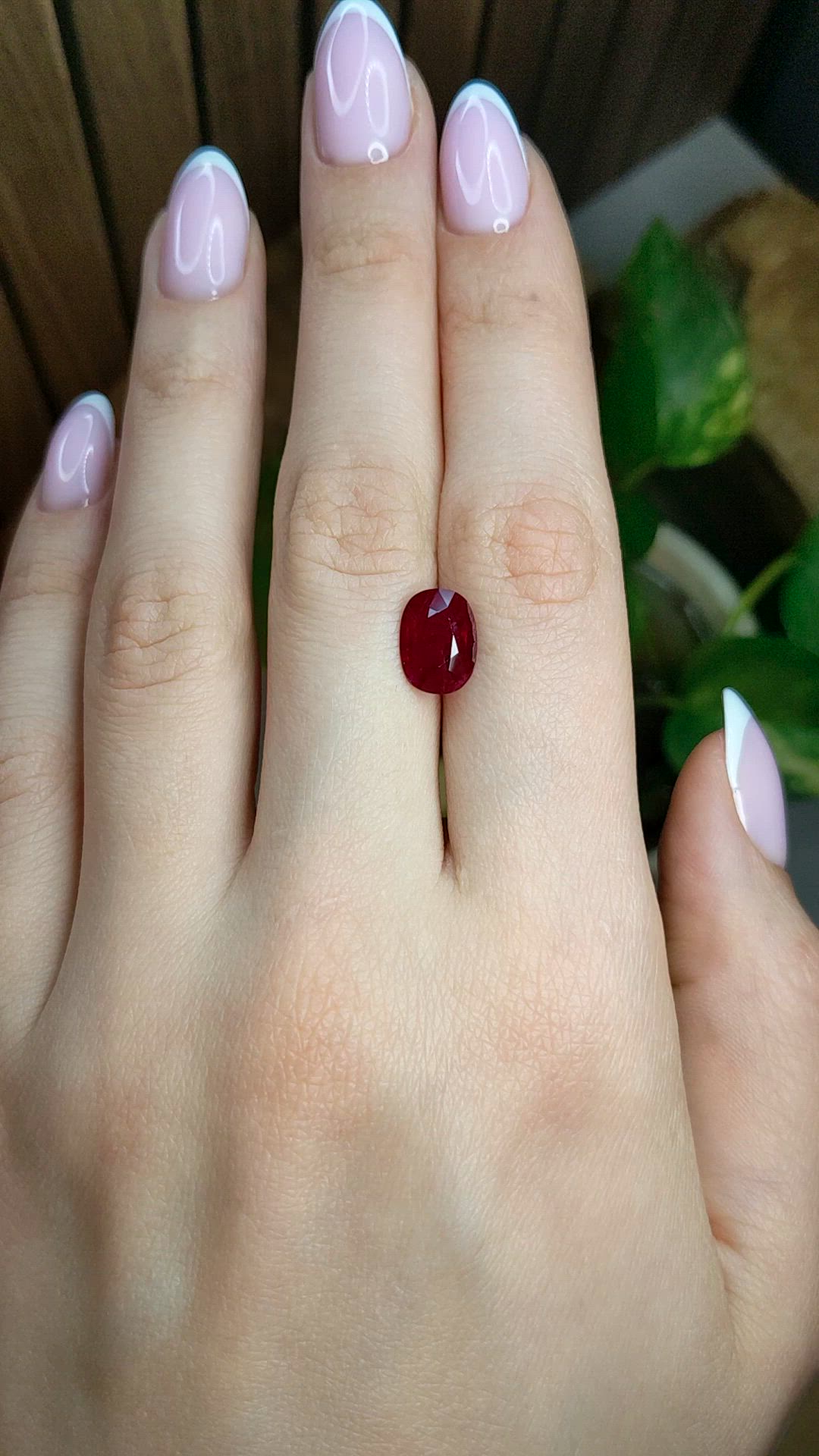 3.47 Ct. Purplish Red Ruby from Mozambique Size Video