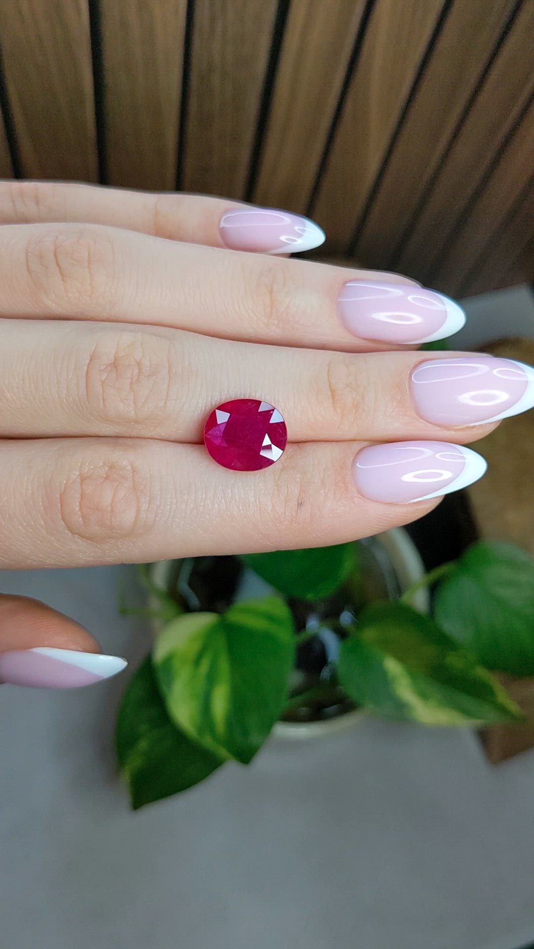 6.32 Ct. Pinkish Red Ruby from Mozambique Size Video