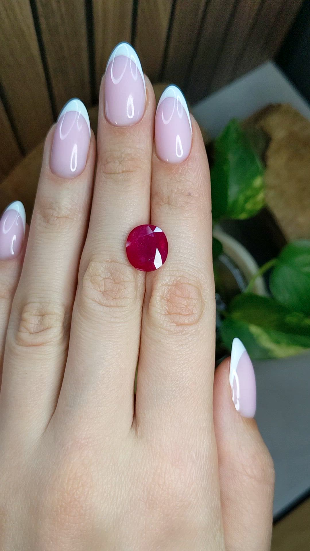 6.32 Ct. Pinkish Red Ruby from Mozambique Size Video