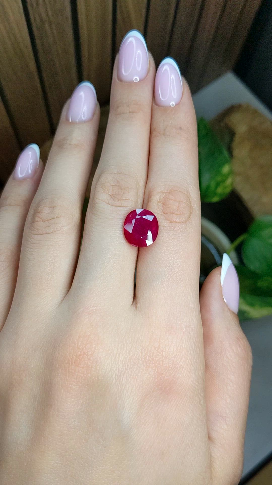 6.32 Ct. Pinkish Red Ruby from Mozambique Size Video