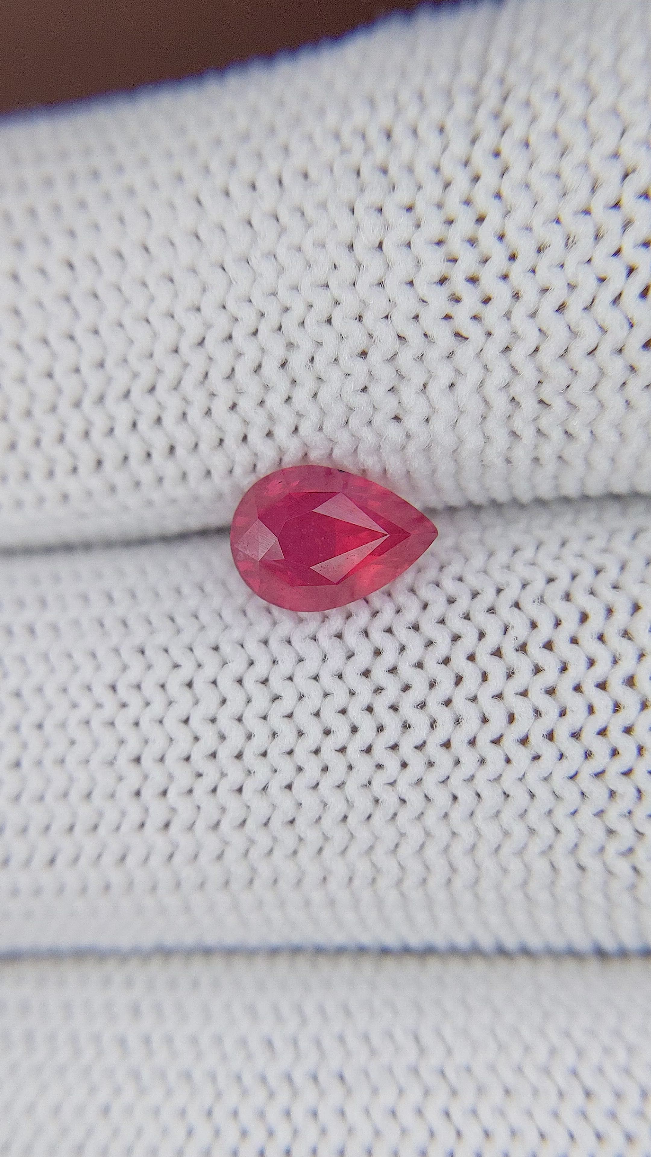 1.54 Ct. Pinkish Red Ruby from Mozambique Size Video