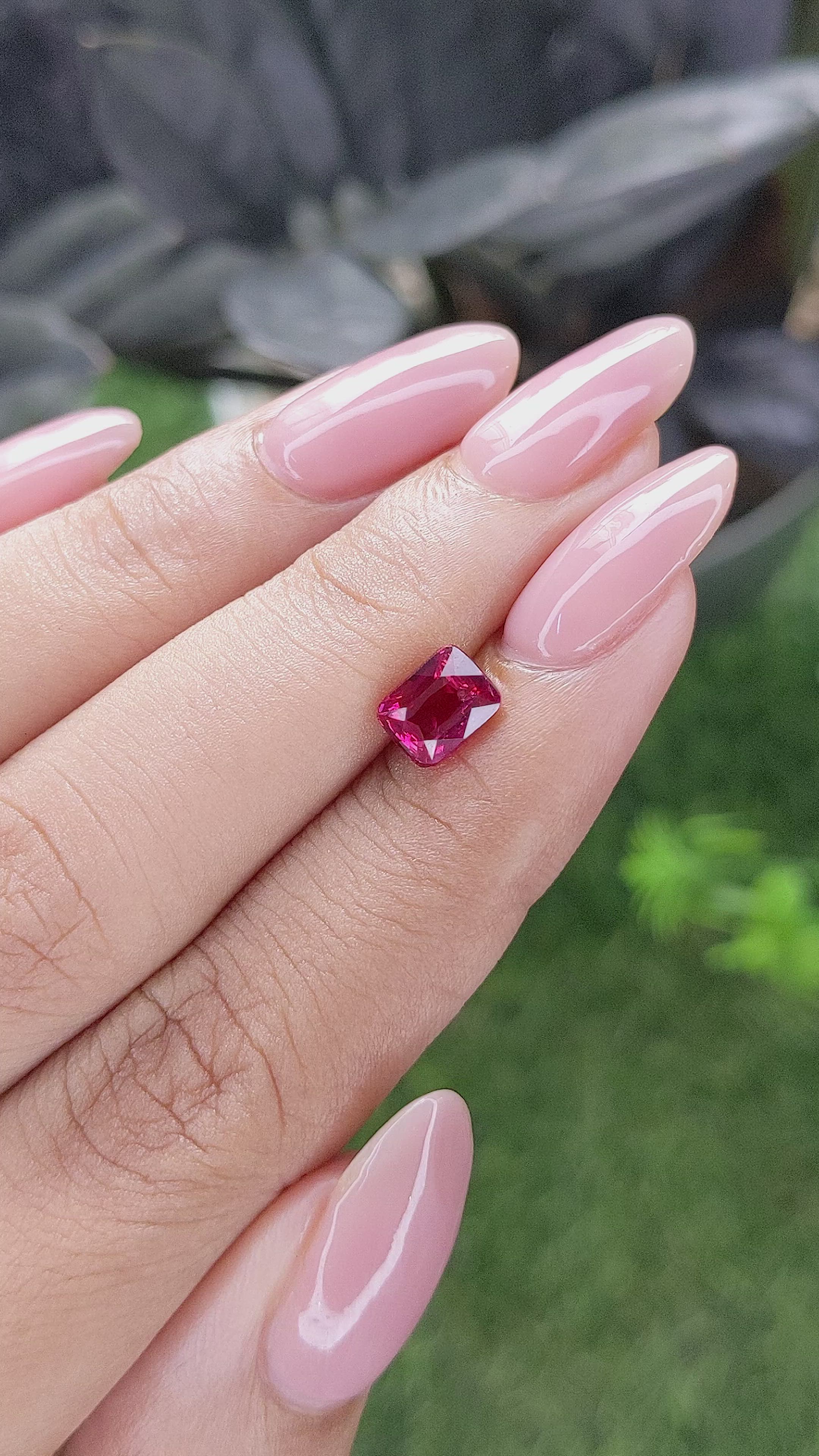 1.55 Ct. Purplish Red Ruby from Mozambique Size Video