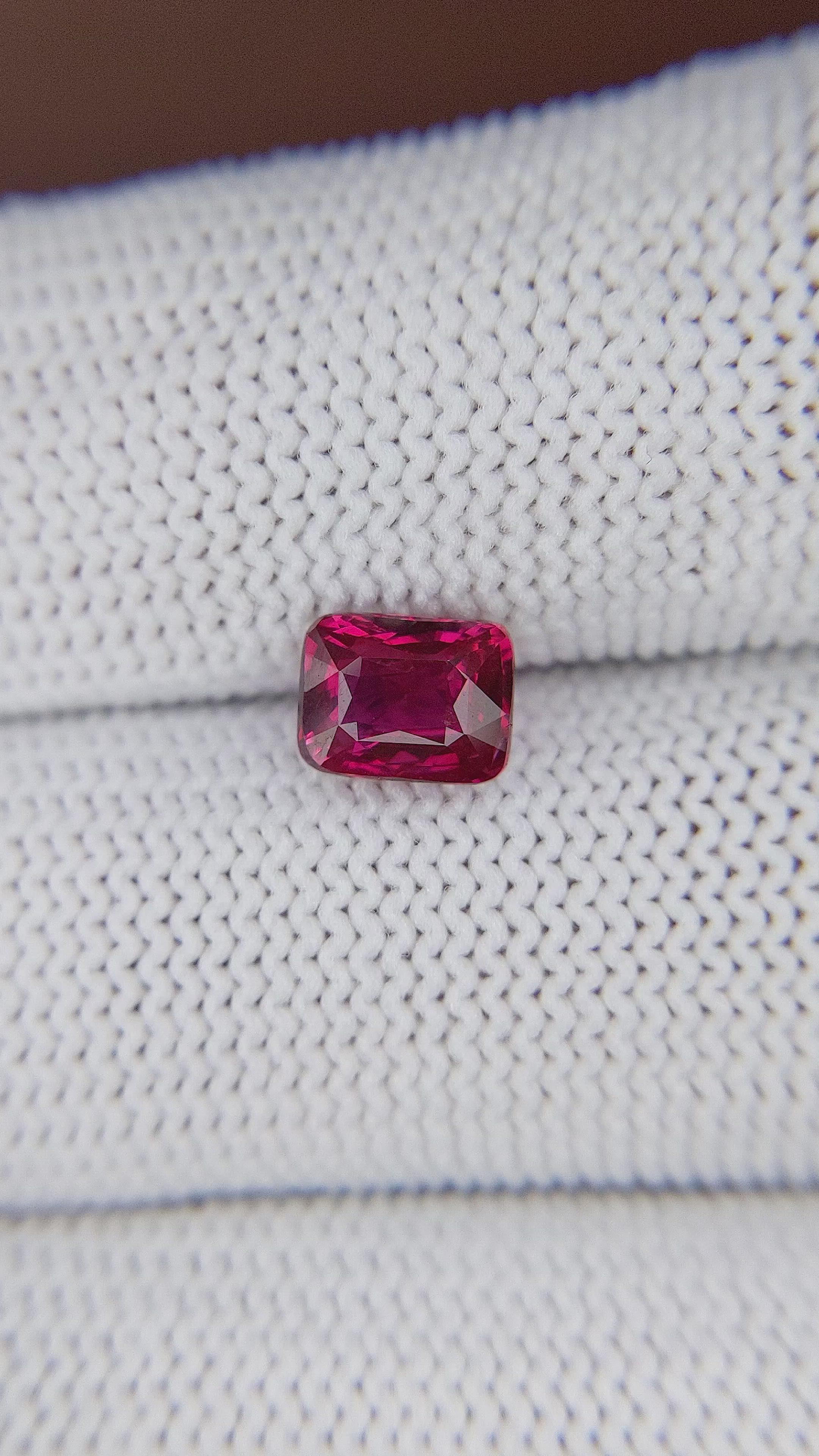 1.55 Ct. Purplish Red Ruby from Mozambique Size Video