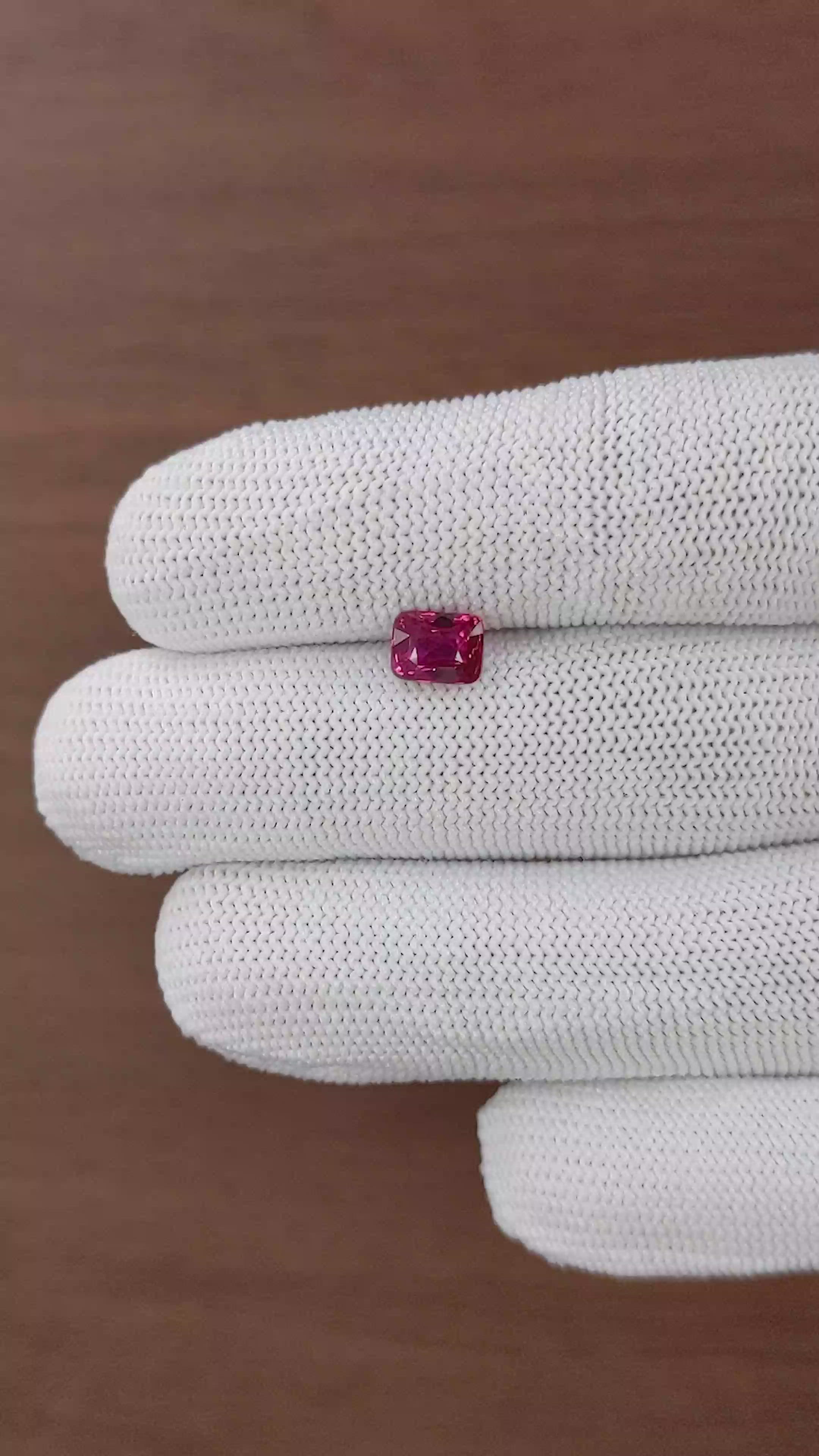 1.55 Ct. Purplish Red Ruby from Mozambique Size Video