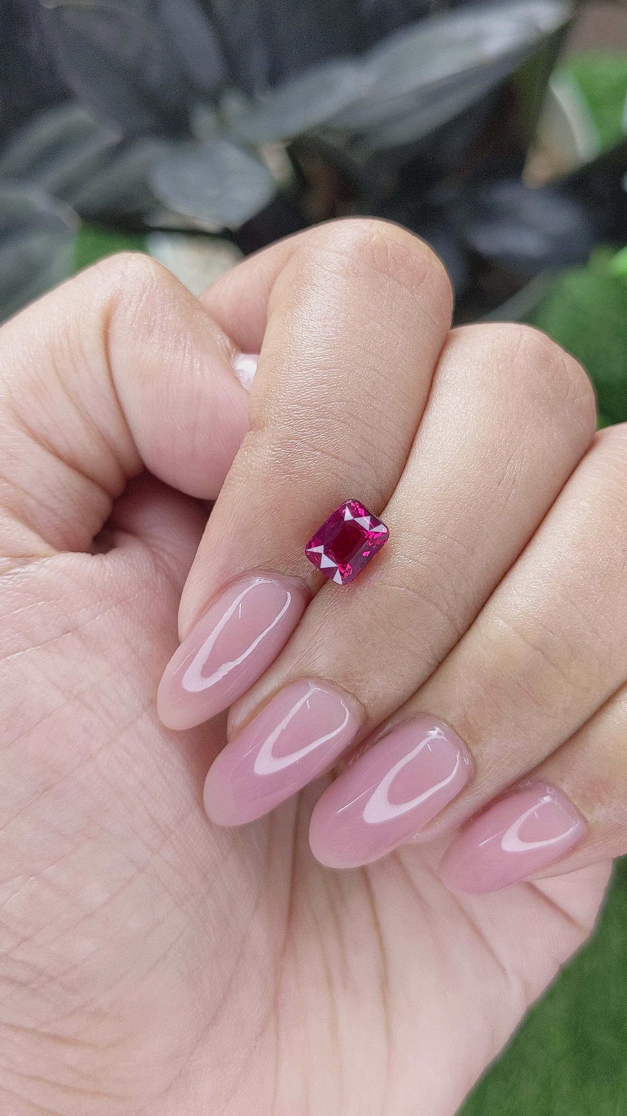 1.55 Ct. Purplish Red Ruby from Mozambique Size Video
