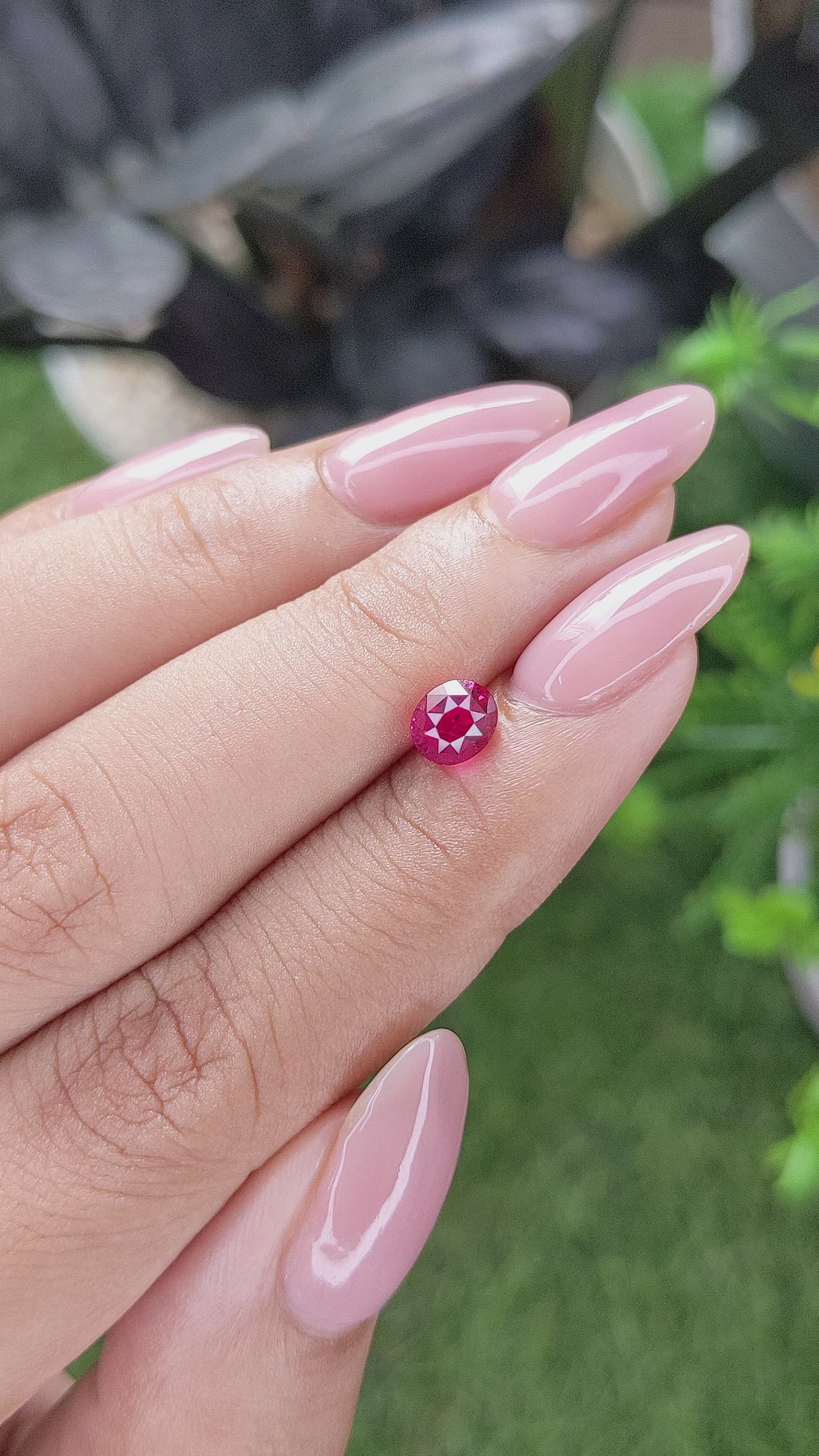 1.05 Ct. Pinkish Red Ruby from Mozambique Size Video