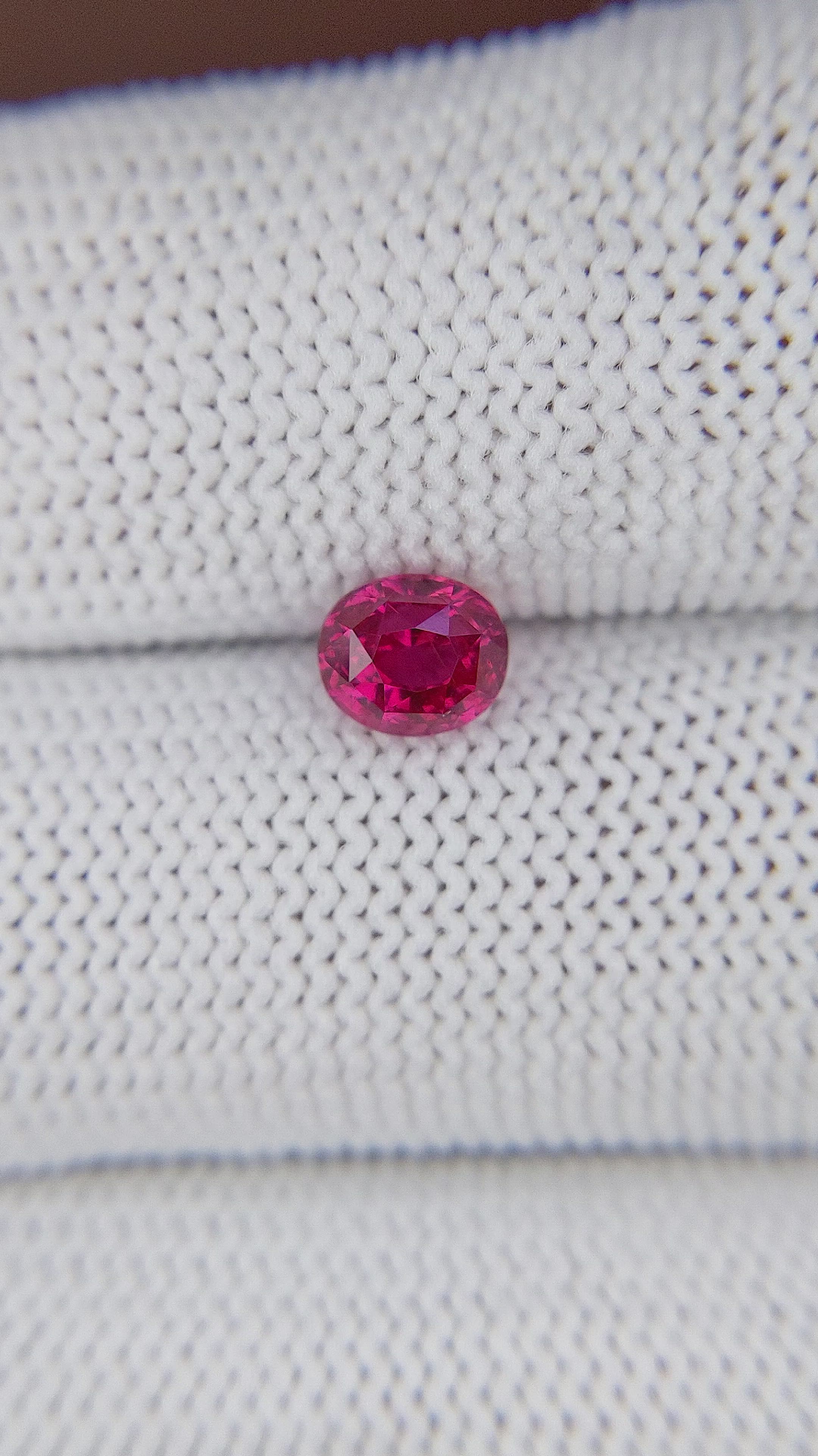 1.05 Ct. Pinkish Red Ruby from Mozambique Size Video