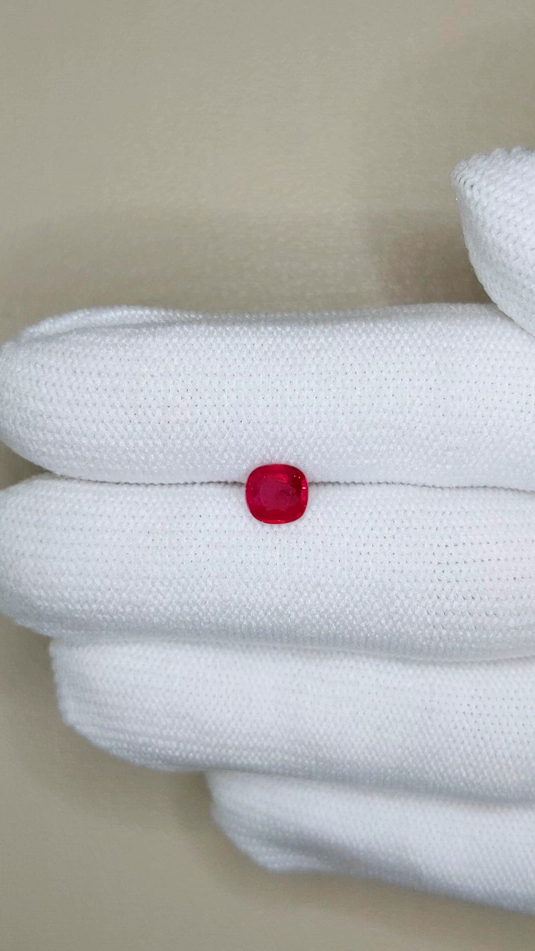 1.01 Ct. Pinkish Red Ruby from Mozambique Size Video