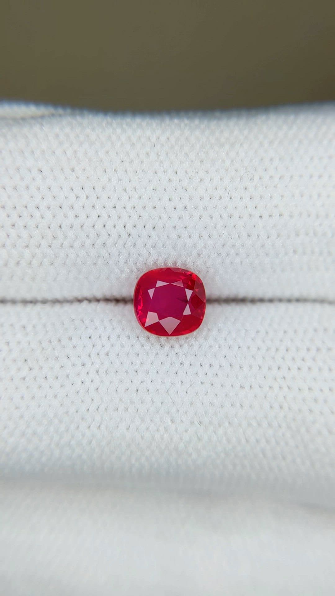 1.01 Ct. Pinkish Red Ruby from Mozambique Size Video