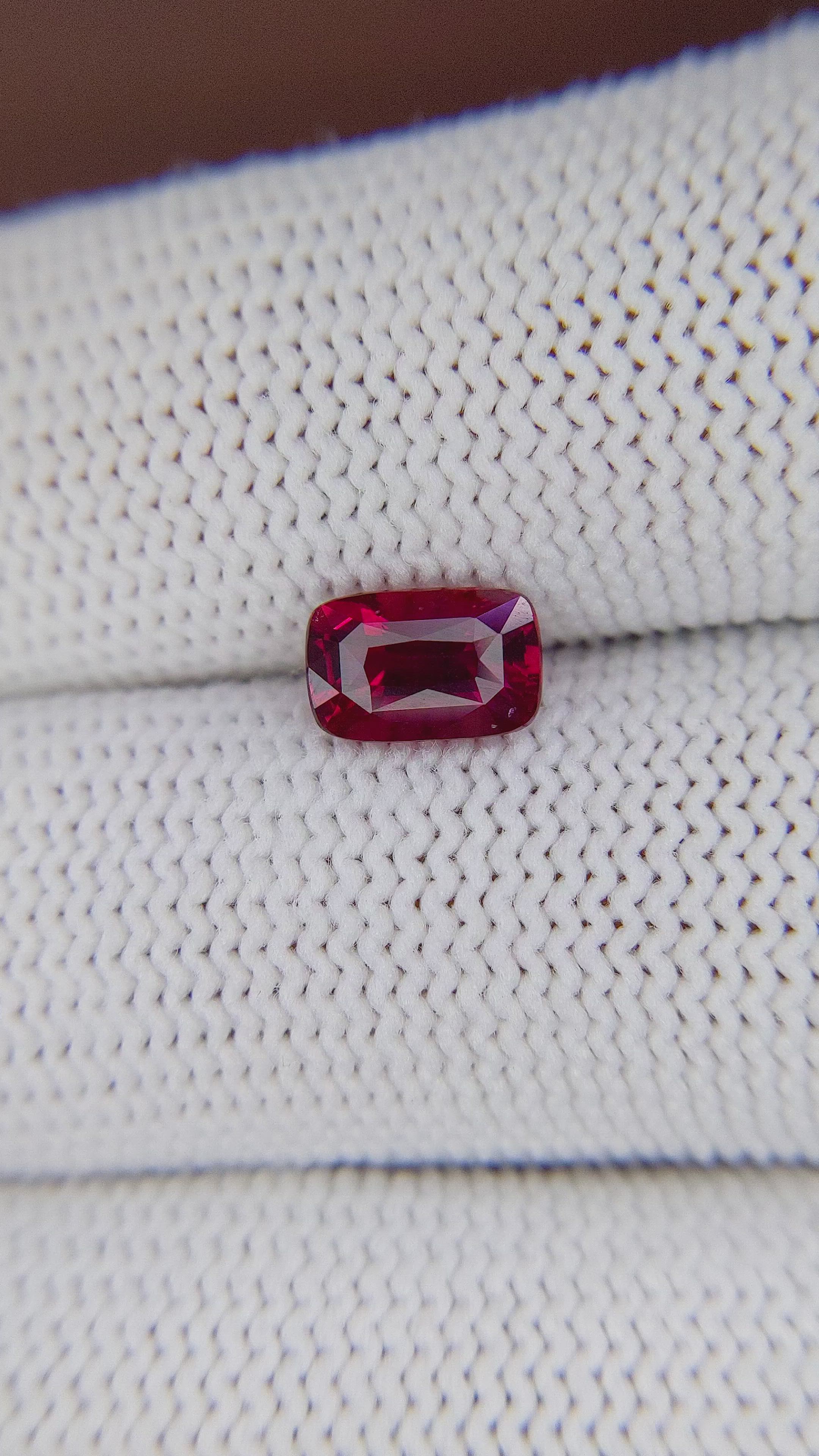 1.55 Ct. Pinkish Red Ruby from Madagascar Size Video