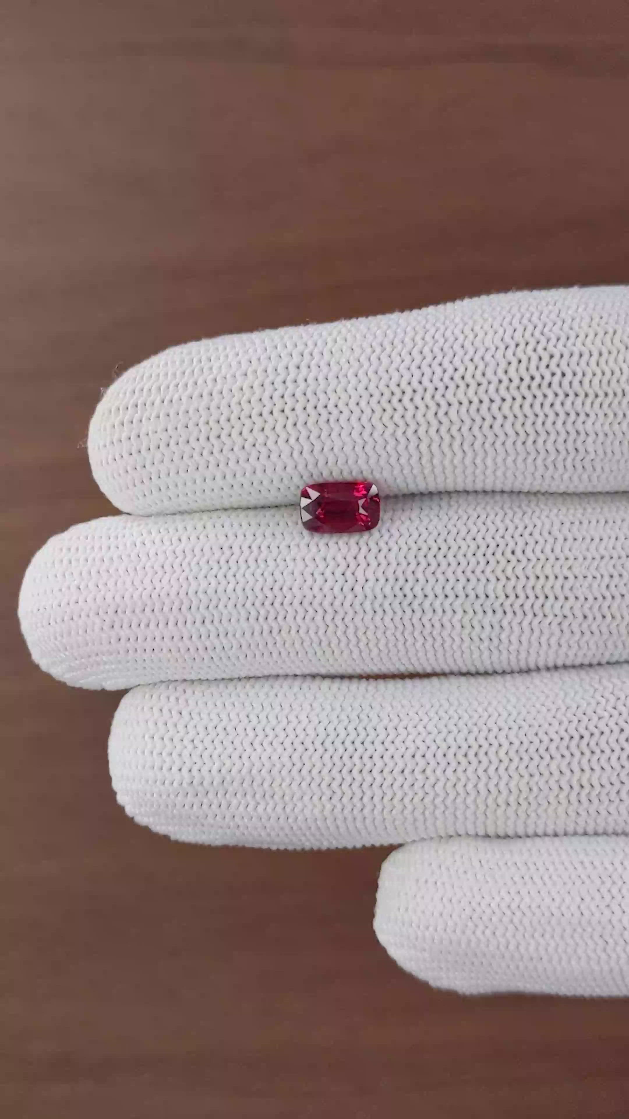 1.55 Ct. Pinkish Red Ruby from Madagascar Size Video