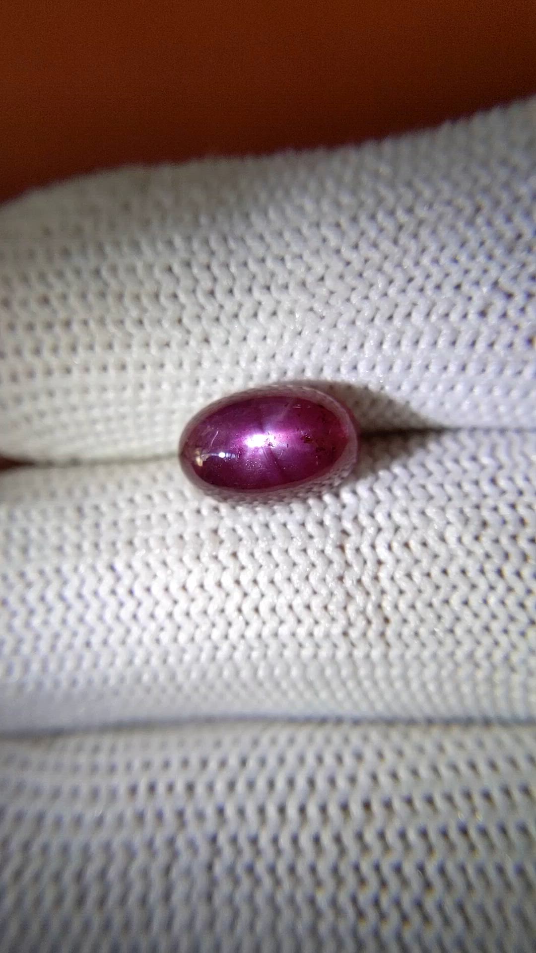 4.64 Ct. Purplish Red Star Ruby from Mozambique Size Video