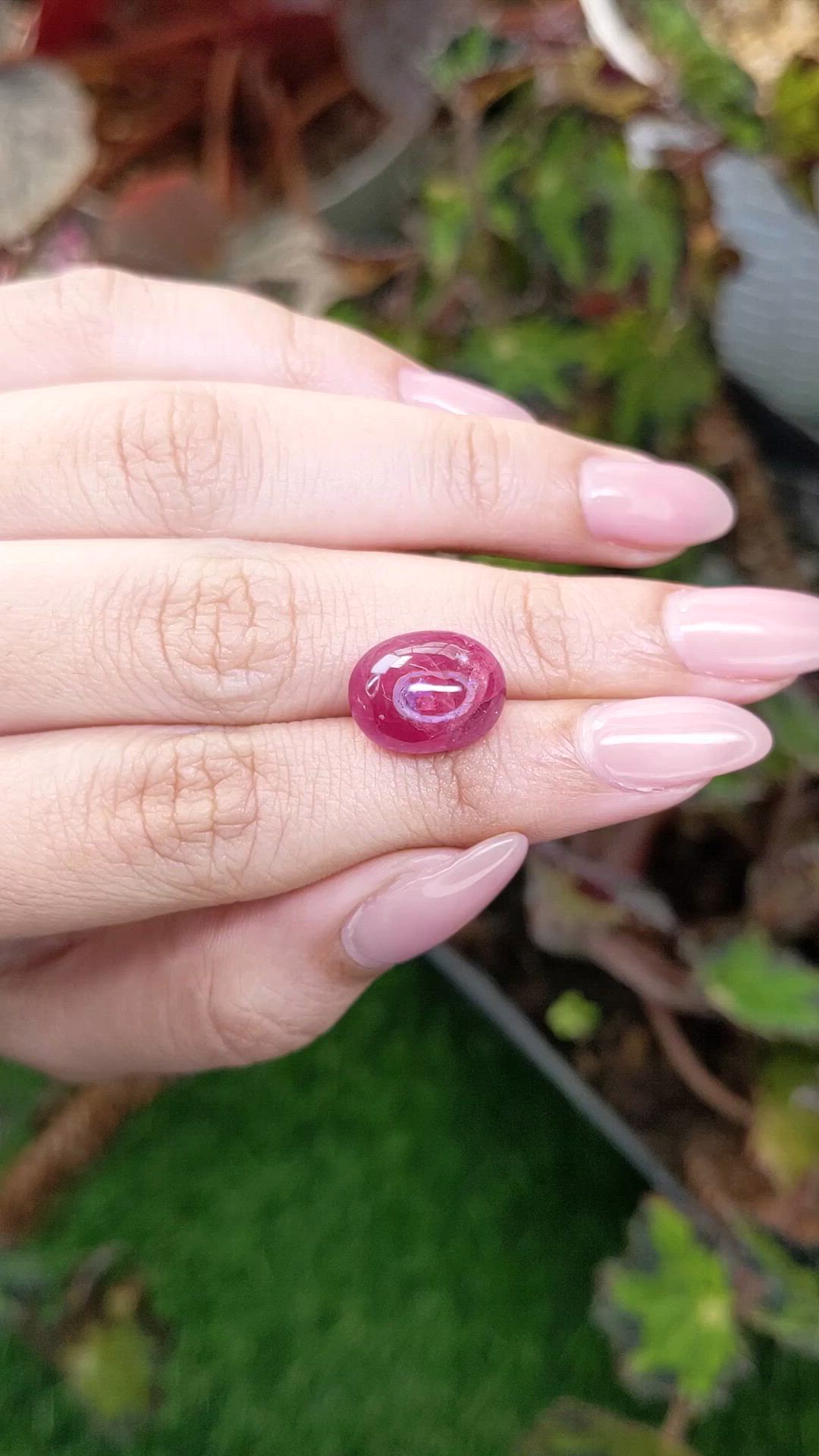 11.28 Ct. Pinkish Red Cabochon Ruby from Mozambique Size Video