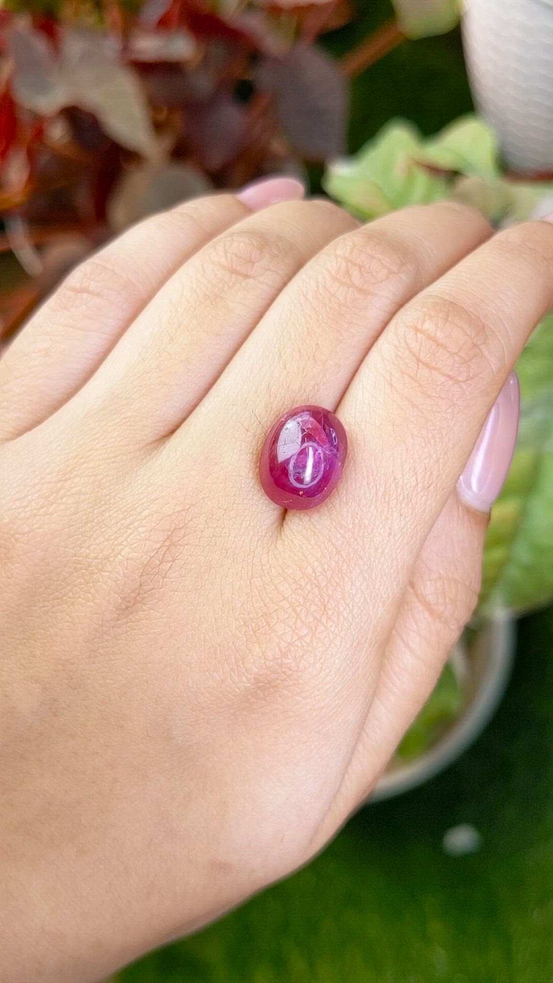 11.28 Ct. Pinkish Red Cabochon Ruby from Mozambique Size Video
