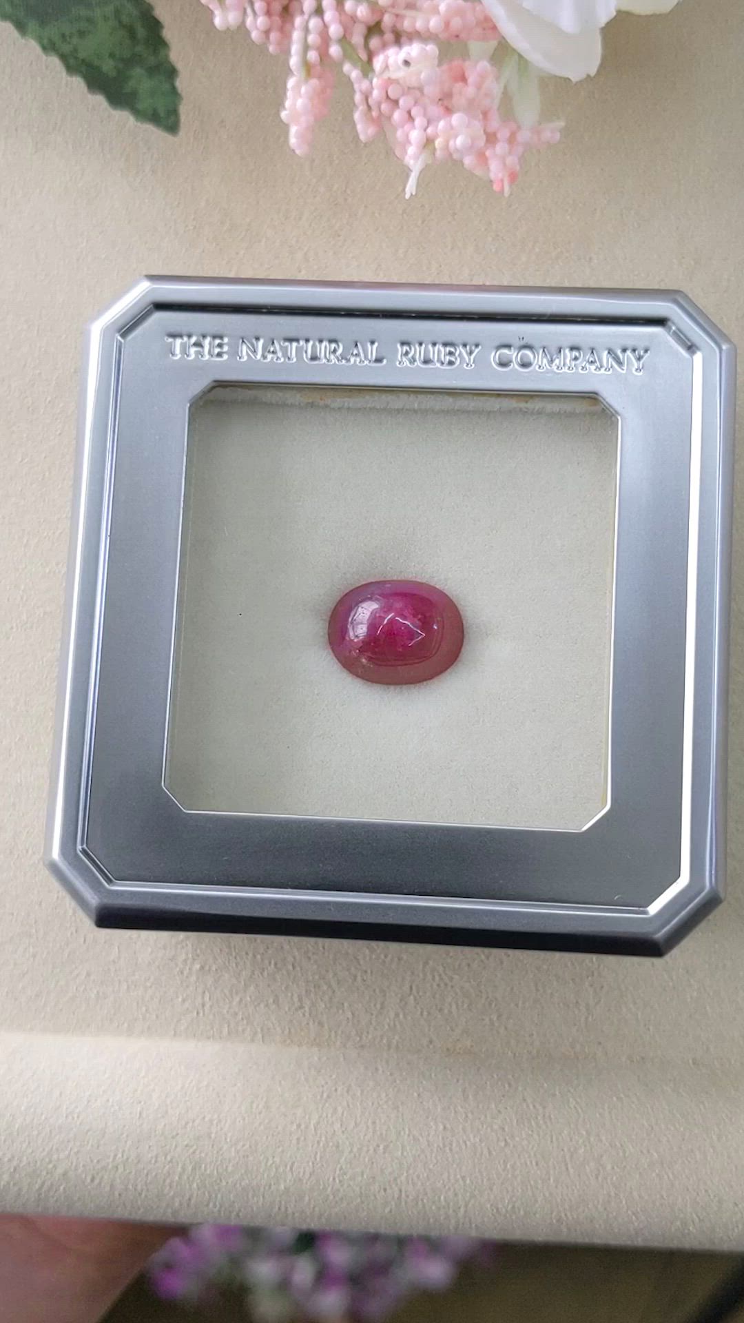 11.28 Ct. Pinkish Red Cabochon Ruby from Mozambique Size Video