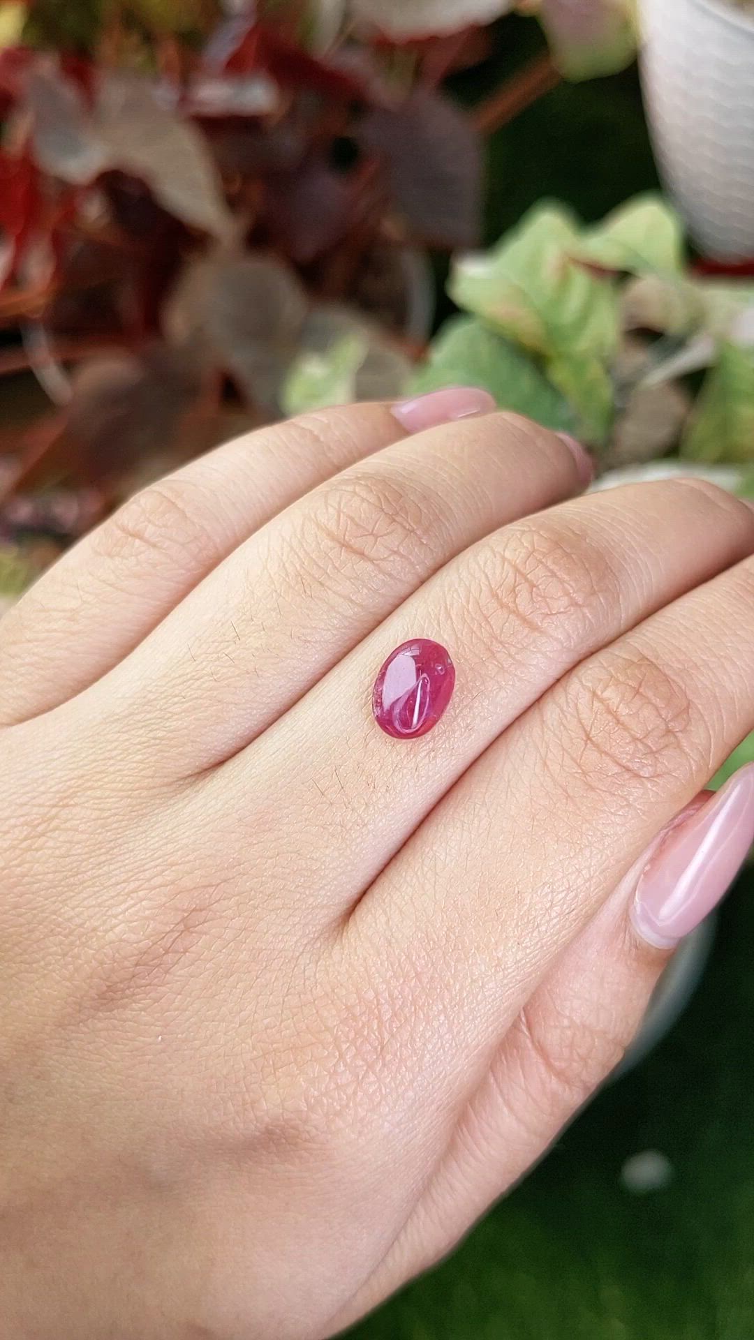3.07 Ct. Purplish Red Cabochon Ruby from Tanzania Size Video
