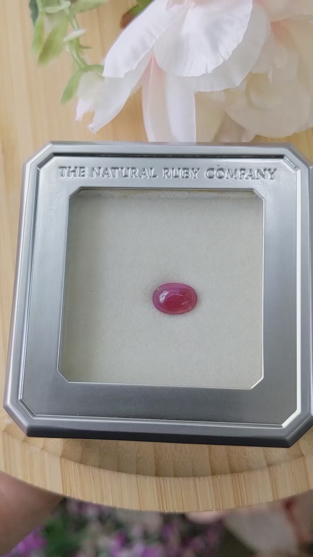 3.07 Ct. Purplish Red Cabochon Ruby from Tanzania Size Video
