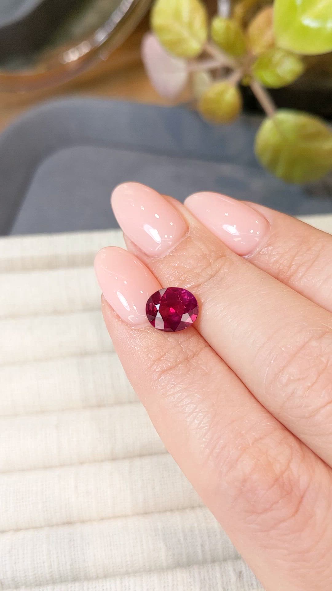3.04 Ct. Pinkish Red Ruby from Mozambique Size Video