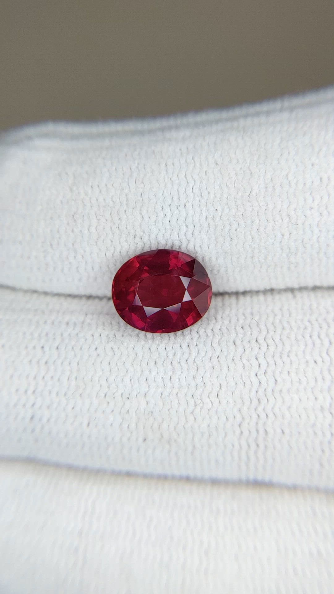 3.04 Ct. Pinkish Red Ruby from Mozambique Size Video