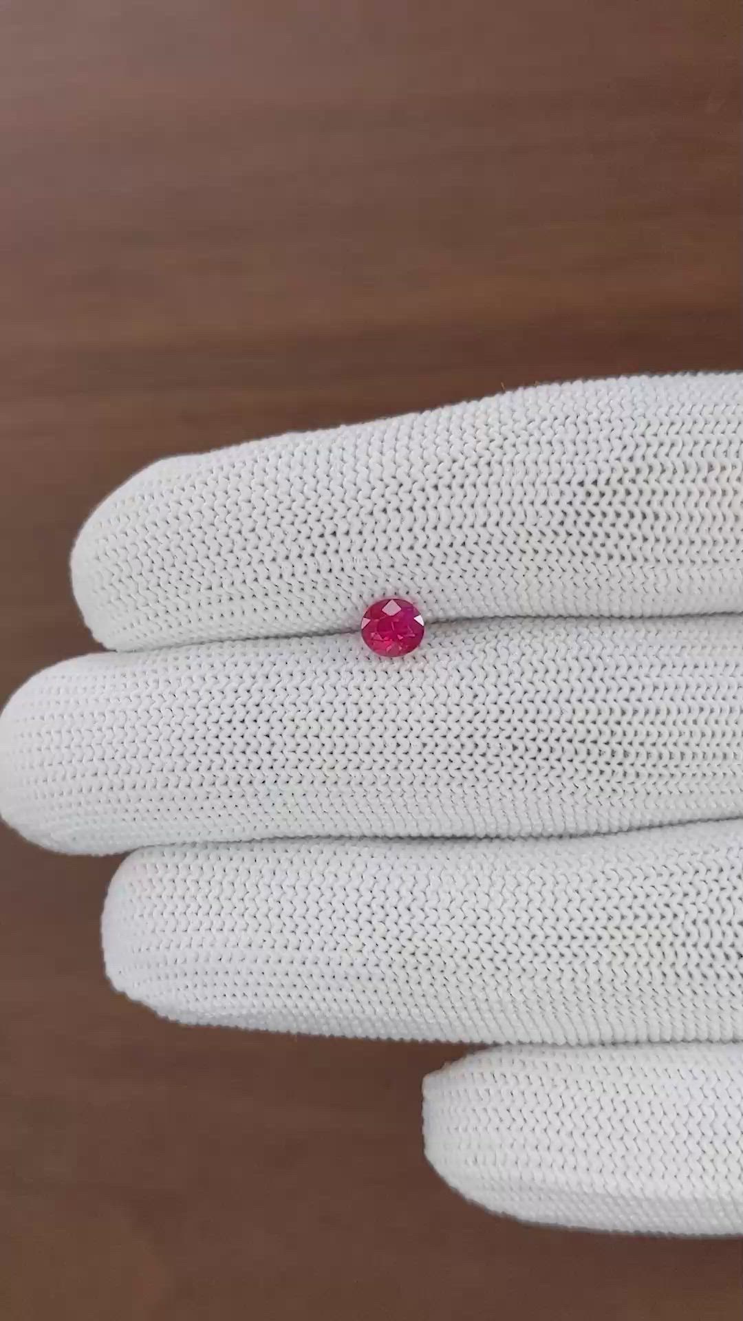 0.76 Ct. Pinkish Red Ruby from Mozambique Size Video