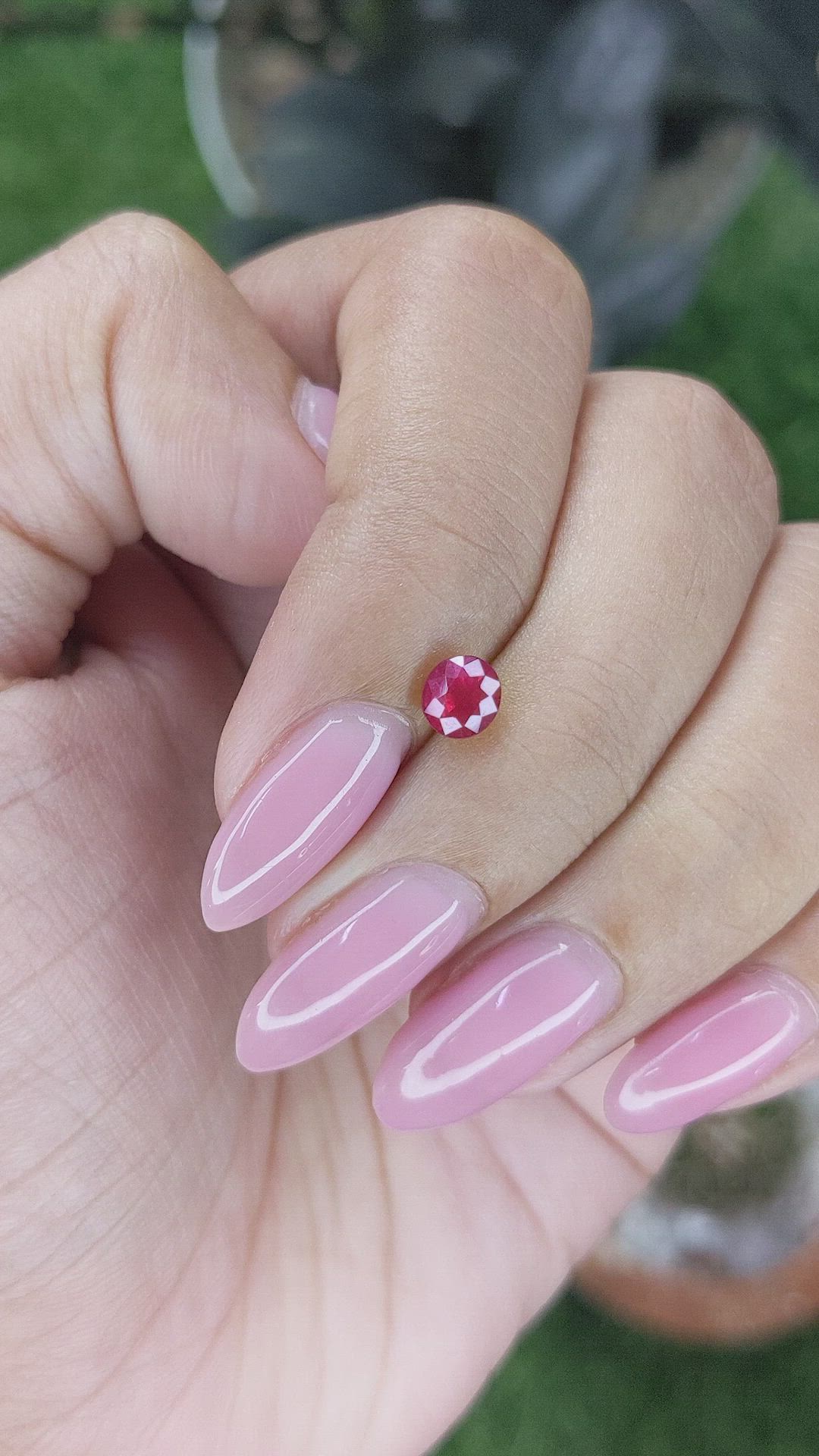 0.76 Ct. Pinkish Red Ruby from Mozambique Size Video