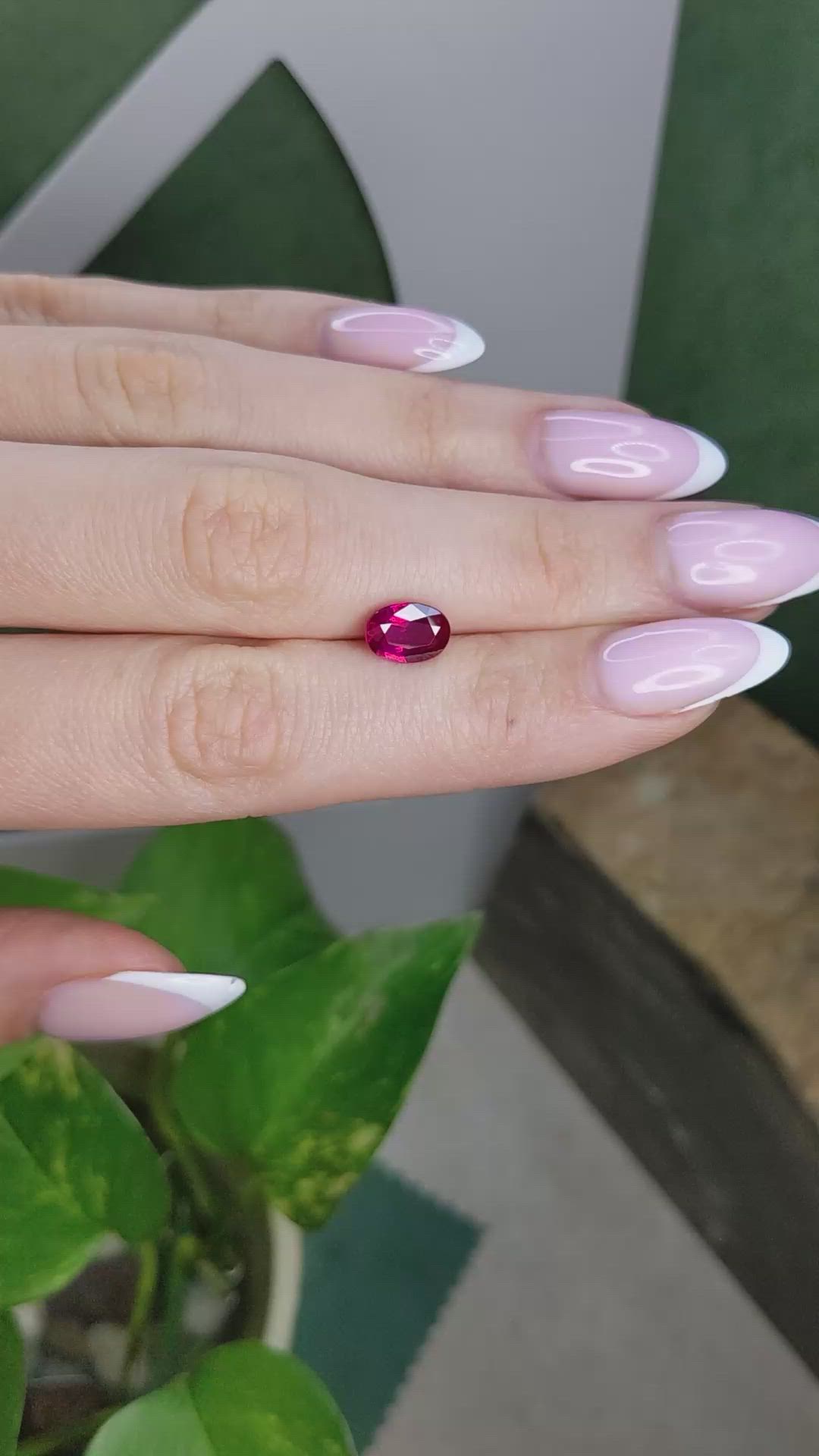 1.82 Ct. Pinkish Red Ruby from Mozambique Size Video