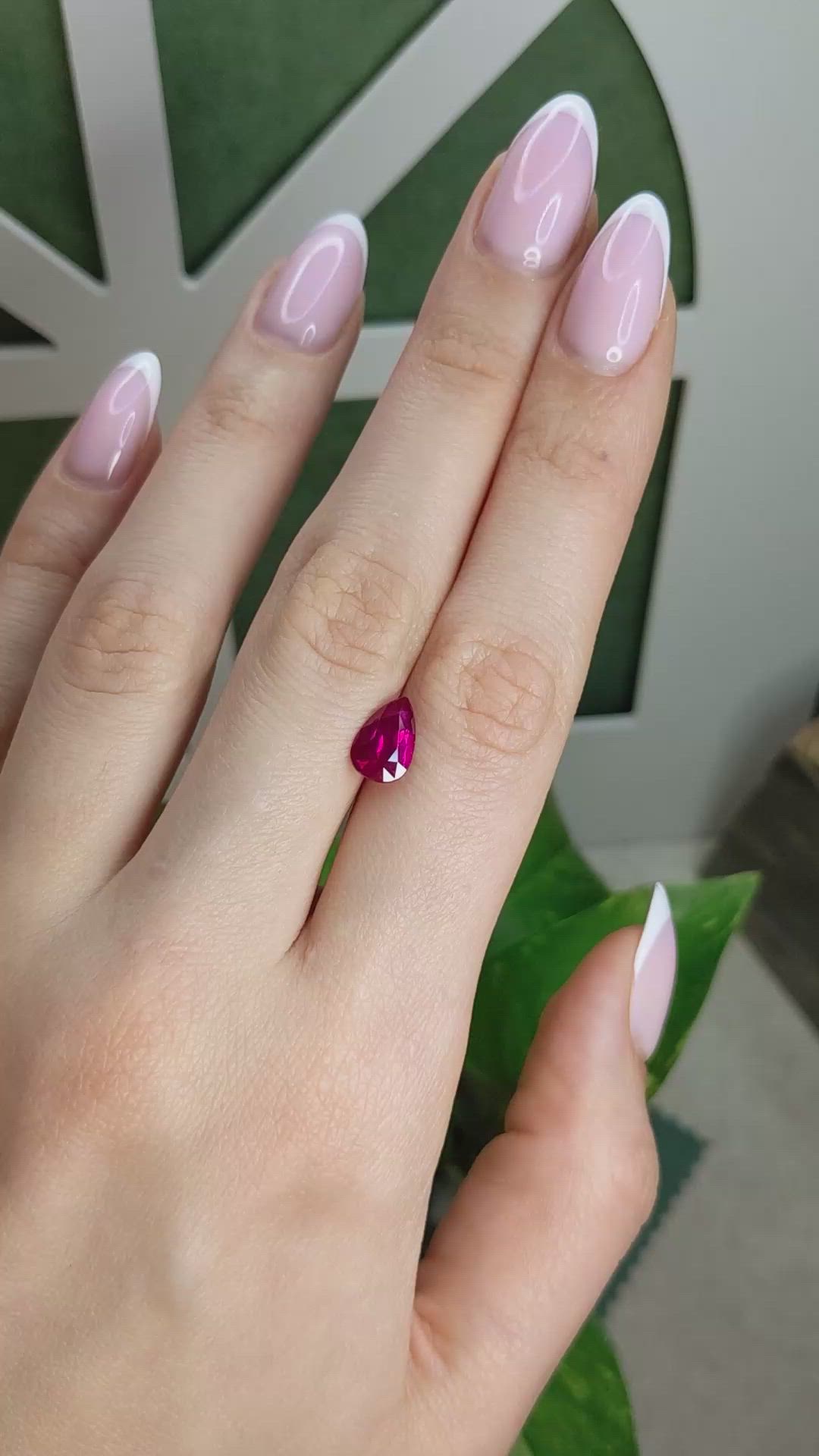 2.04 Ct. Pinkish Red Ruby from Mozambique Size Video