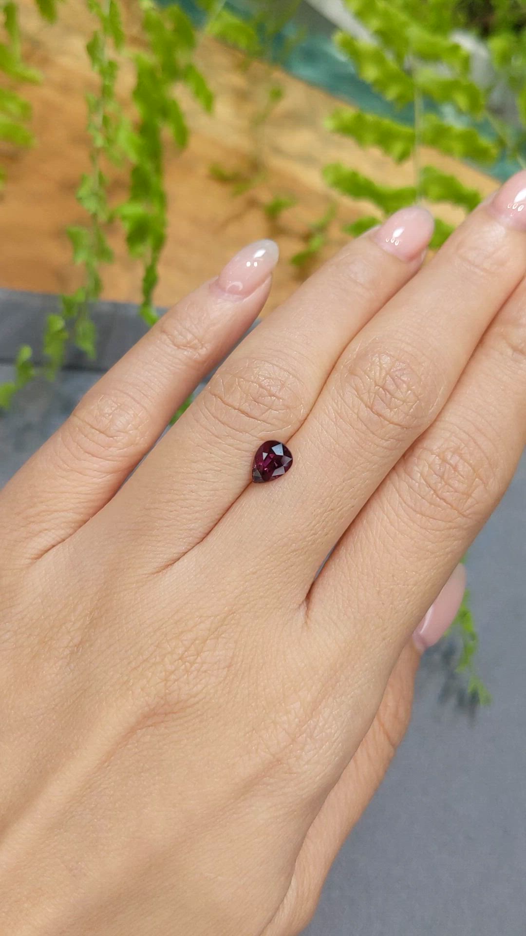 1.01 Ct. Purplish Red Ruby from Mozambique Size Video