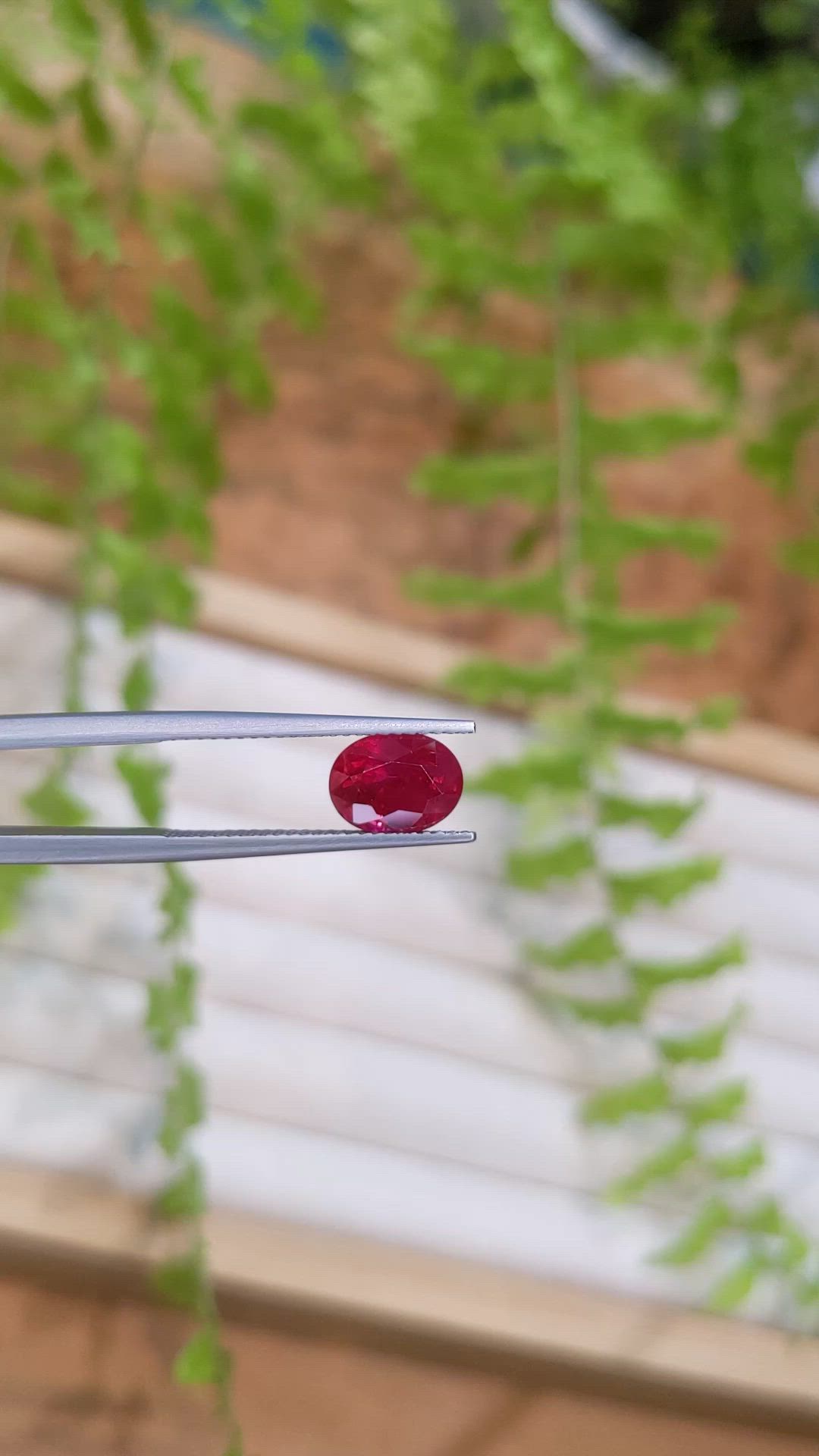 3.03 Ct. Purplish Red Ruby from Mozambique Size Video
