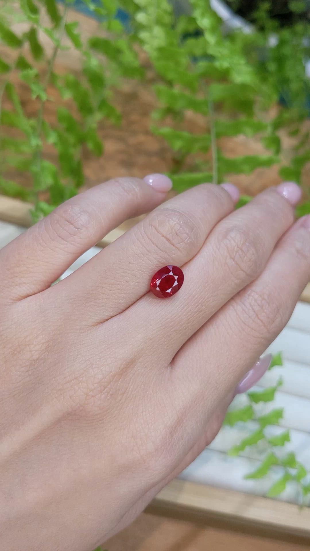 3.03 Ct. Purplish Red Ruby from Mozambique Size Video