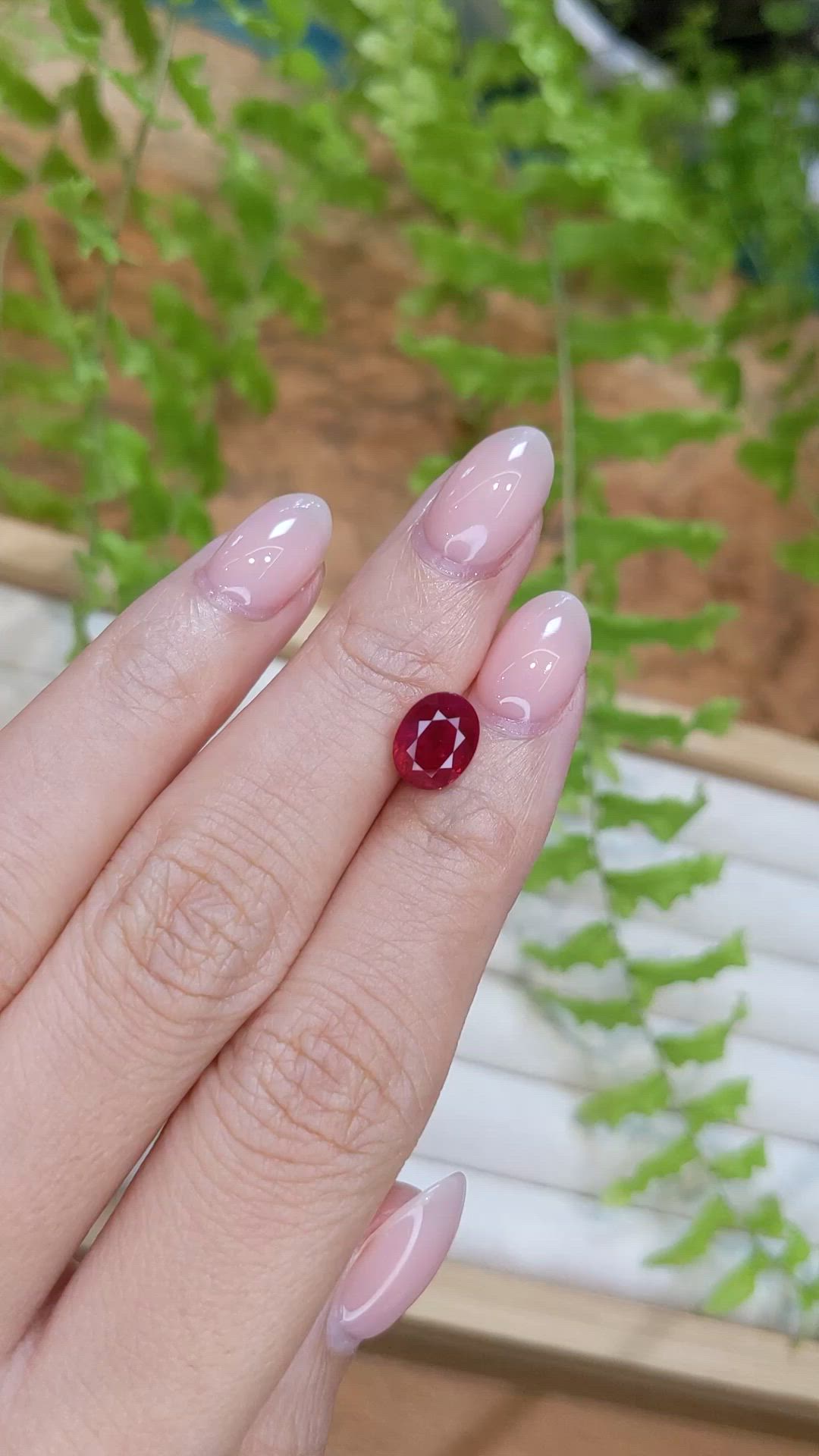 3.03 Ct. Purplish Red Ruby from Mozambique Size Video