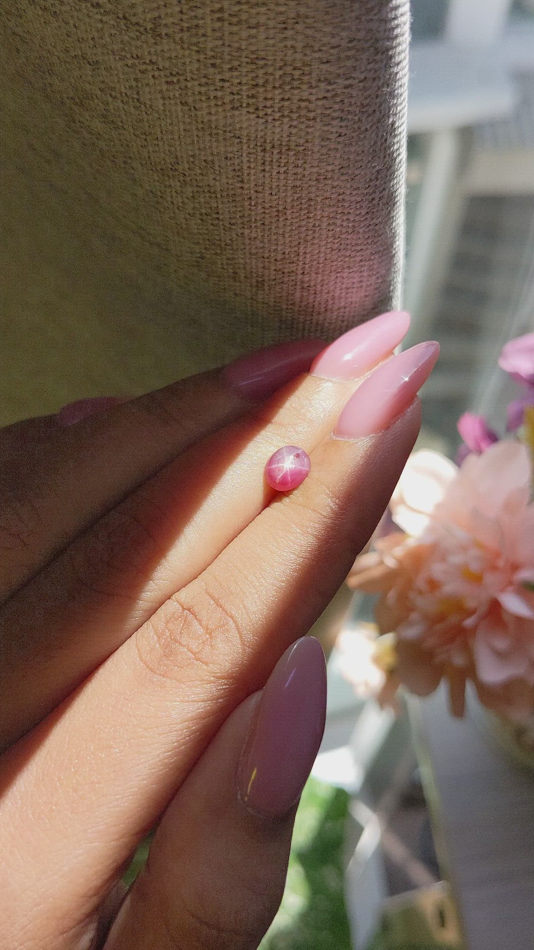 1.24 Ct. Purplish Red Star Ruby from Ceylon (Sri Lanka) Size Video