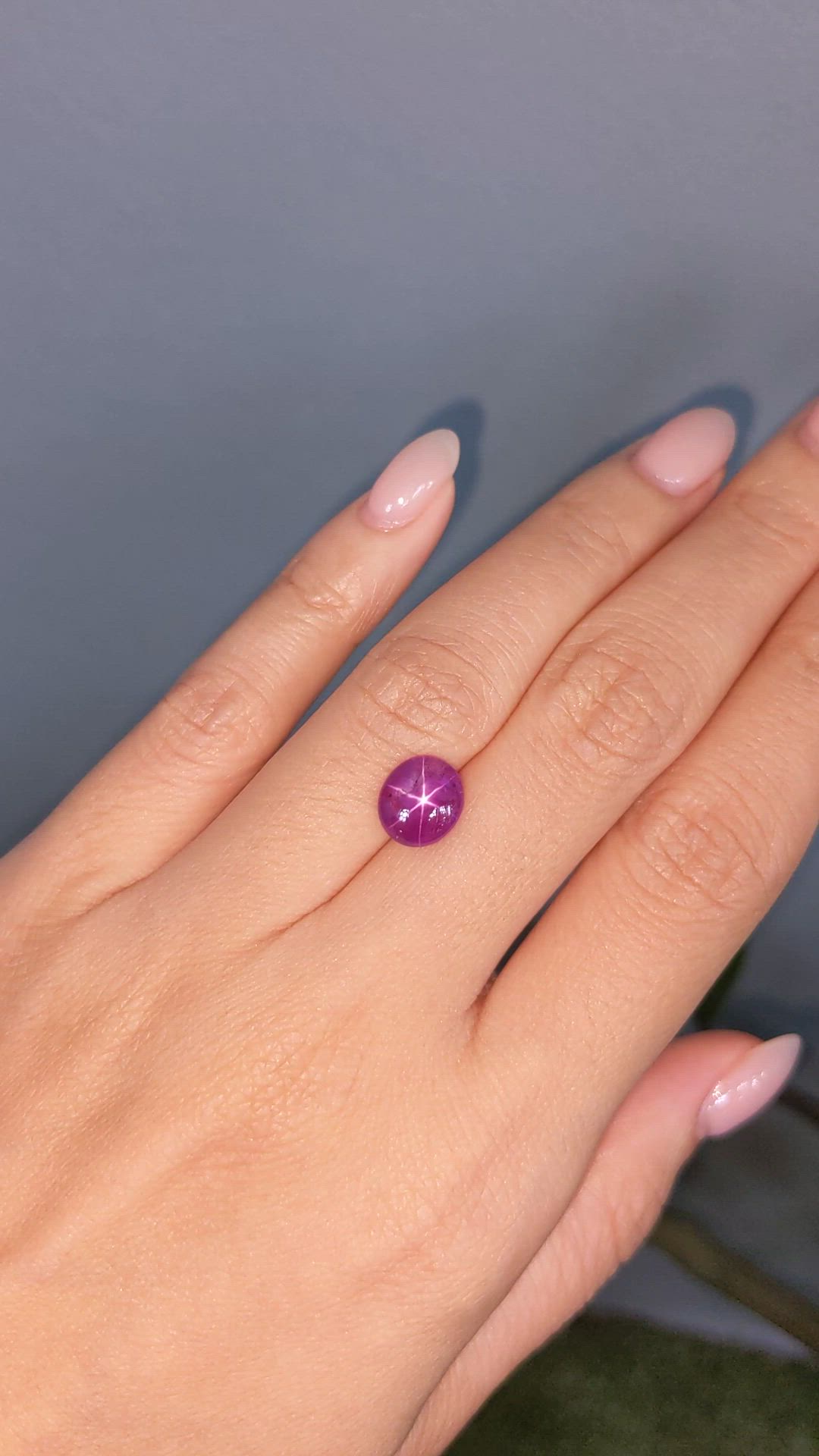 3.32 Ct. Purplish Red Star Ruby from Mozambique Size Video
