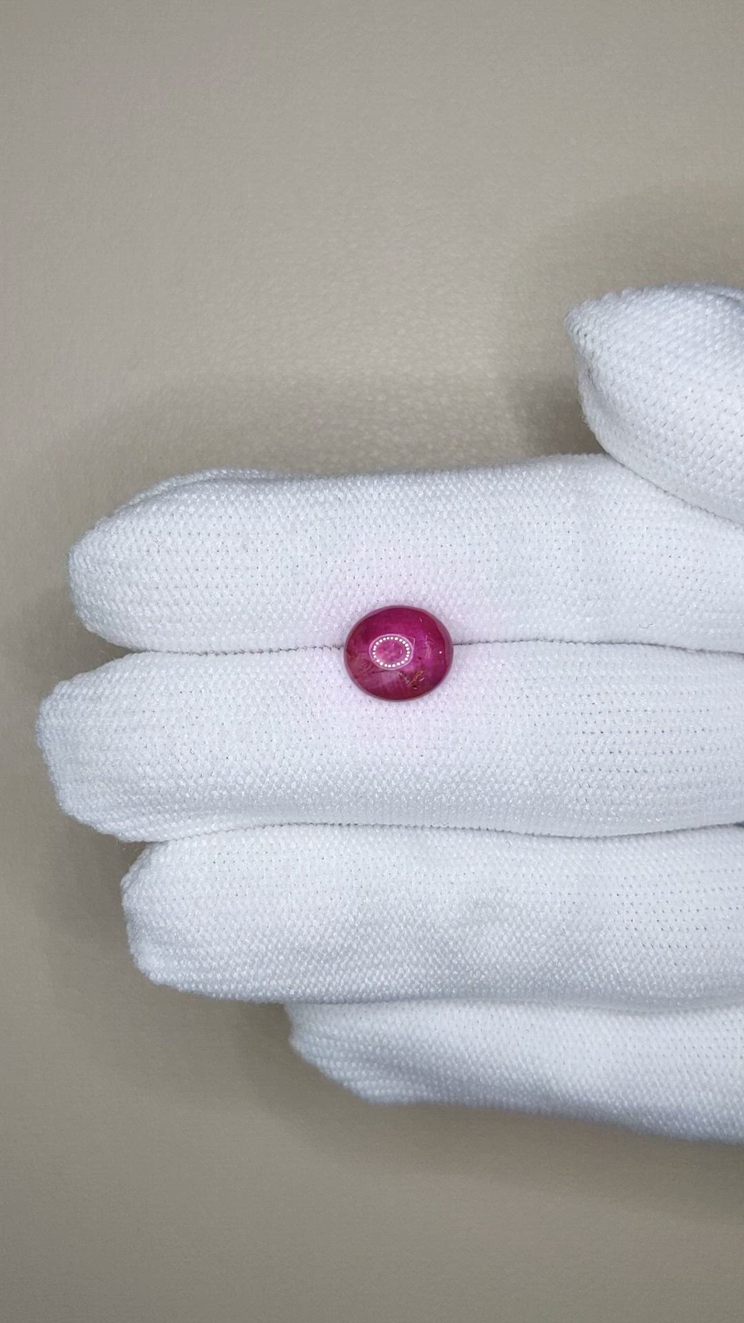 3.32 Ct. Purplish Red Star Ruby from Mozambique Size Video