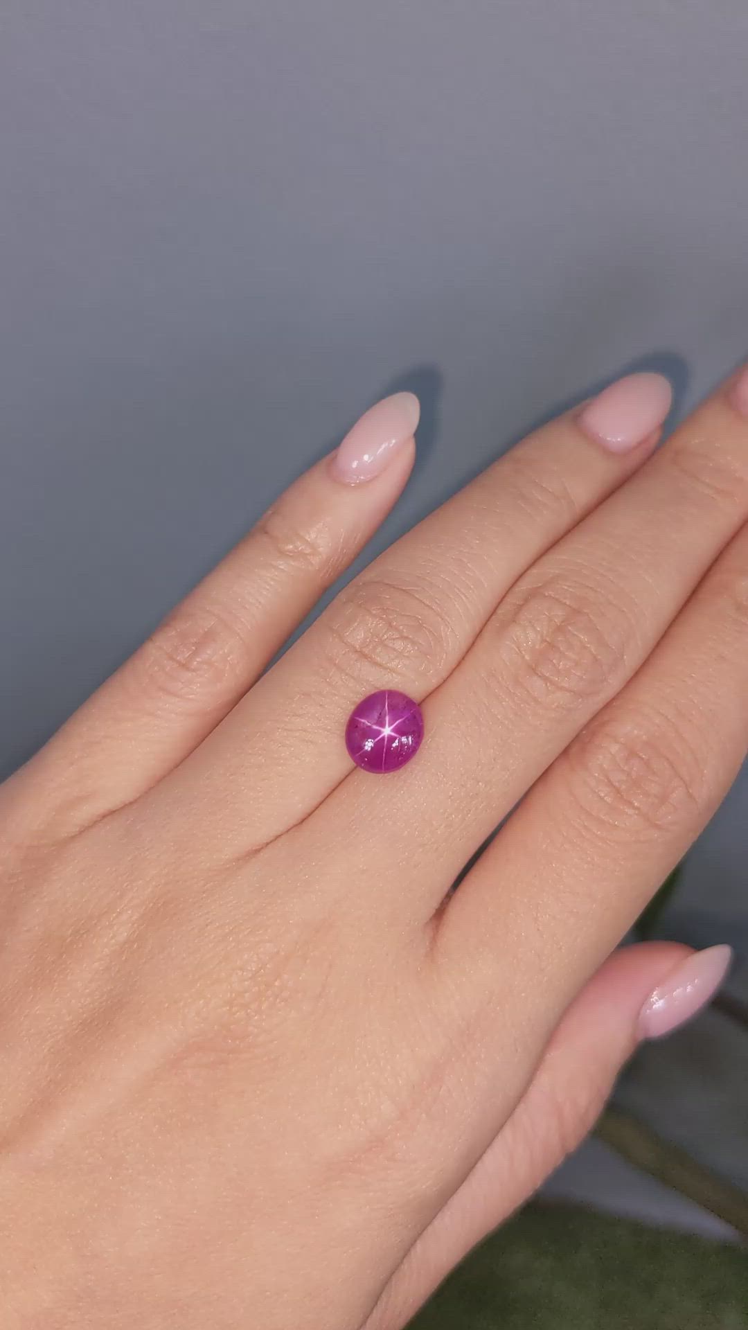 3.32 Ct. Purplish Red Star Ruby from Mozambique Size Video