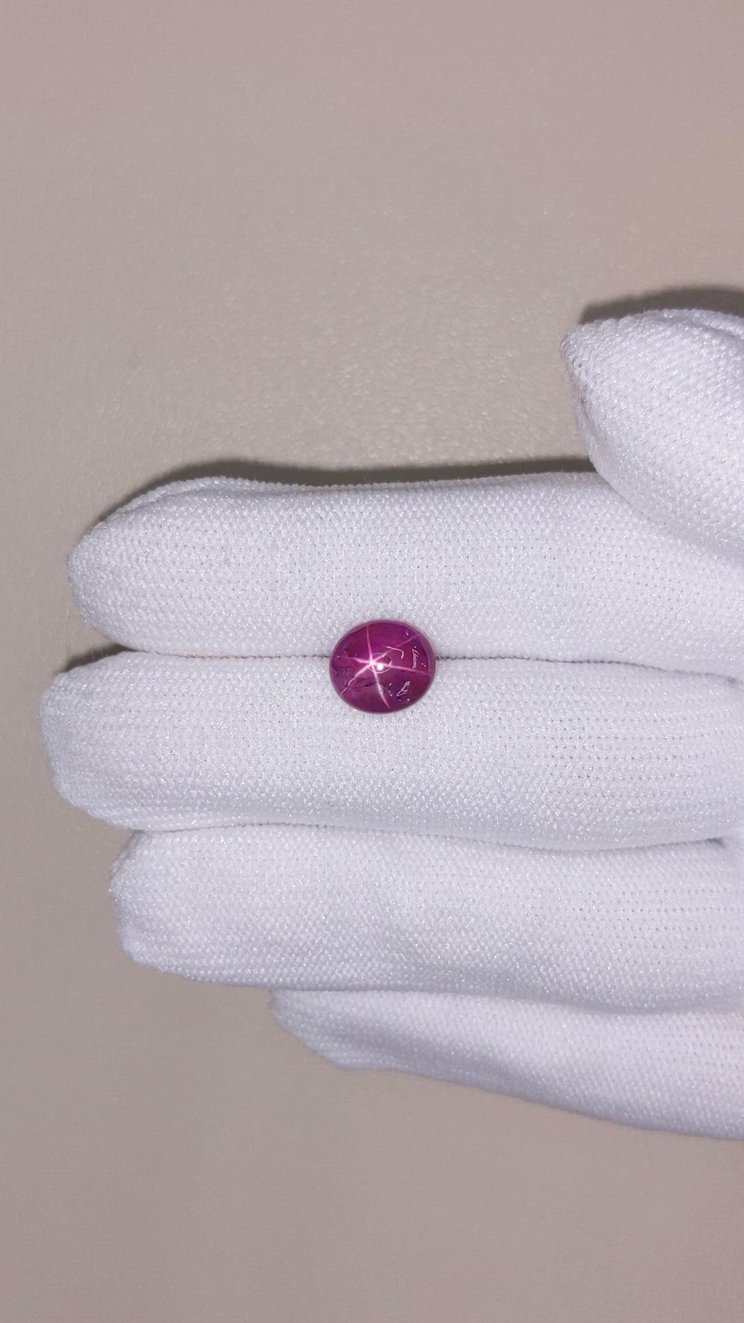 3.32 Ct. Purplish Red Star Ruby from Mozambique Size Video