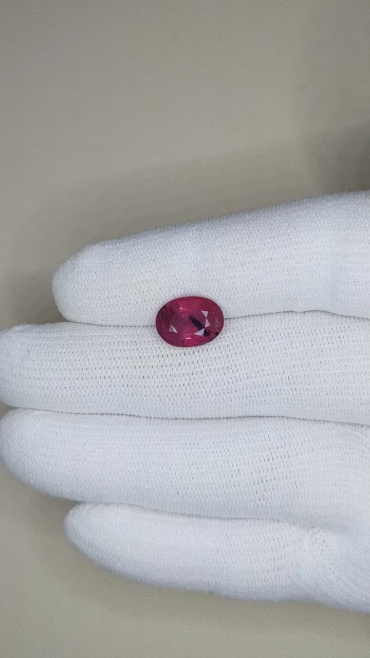 4.26 Ct. Pinkish Red Ruby from Madagascar Size Video