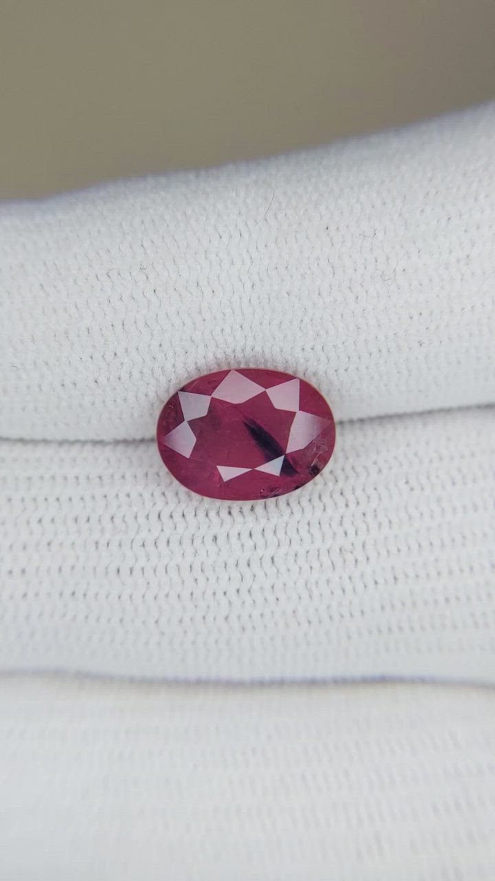 4.26 Ct. Pinkish Red Ruby from Madagascar Size Video