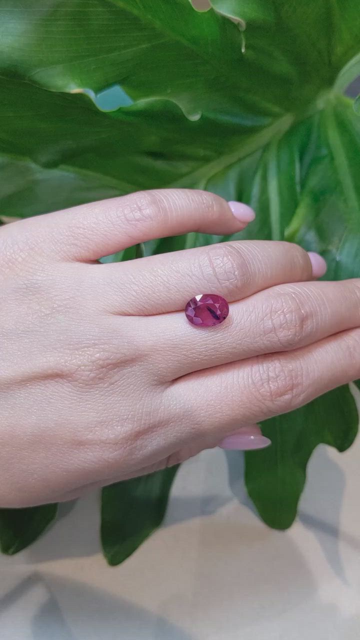 4.26 Ct. Pinkish Red Ruby from Madagascar Size Video