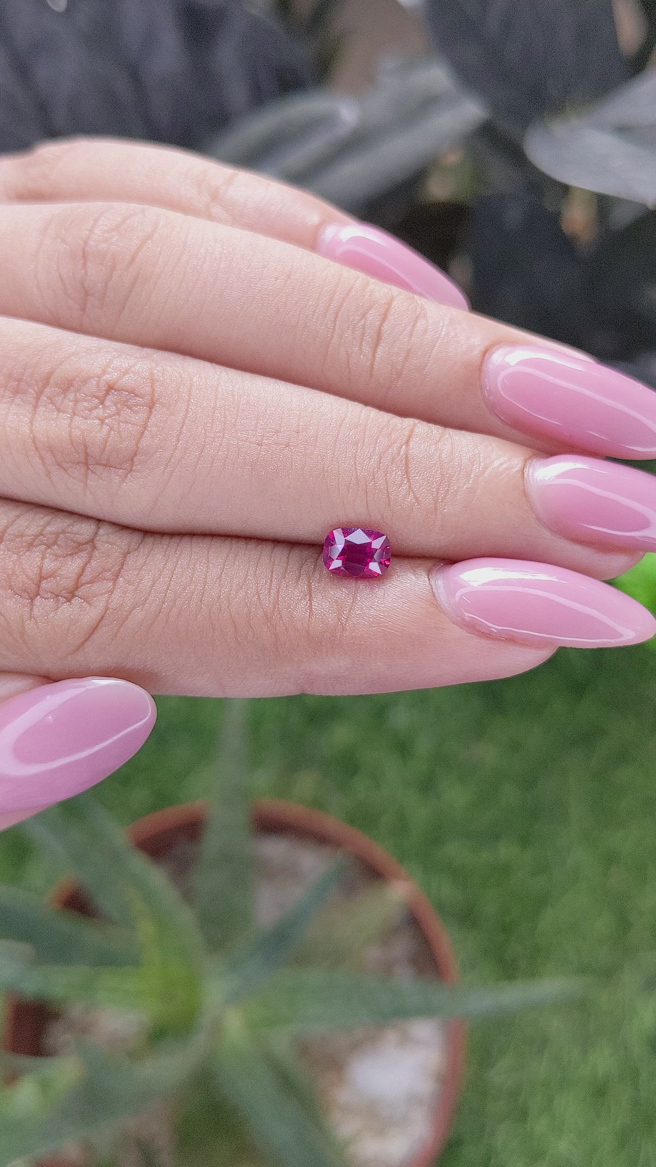 0.73 Ct. Pinkish Red Ruby from Madagascar Size Video