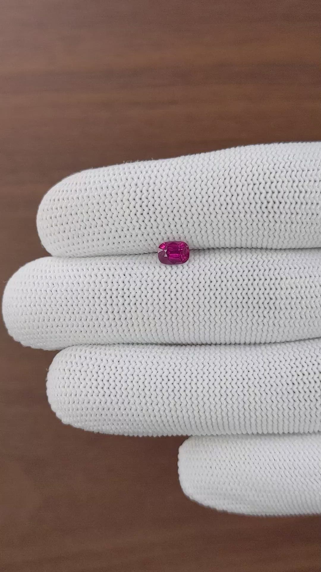 0.73 Ct. Pinkish Red Ruby from Madagascar Size Video