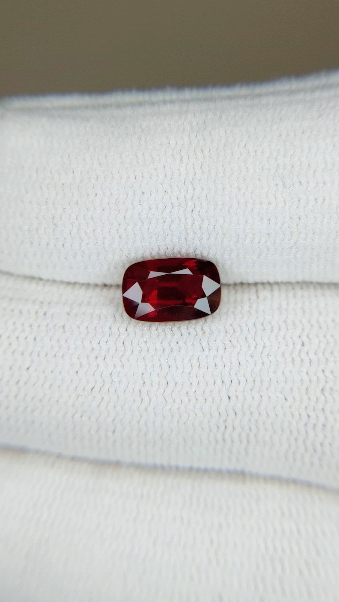 2.09 Ct. Purplish Red Ruby from Mozambique Size Video