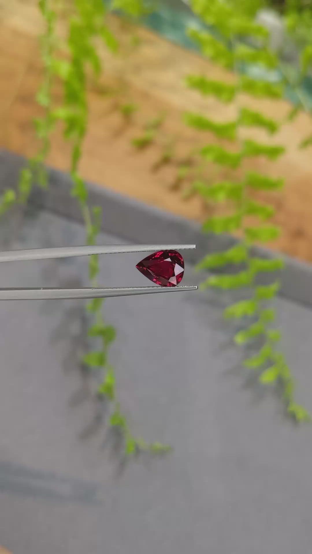 2.68 Ct. Purplish Red Ruby from Mozambique Size Video