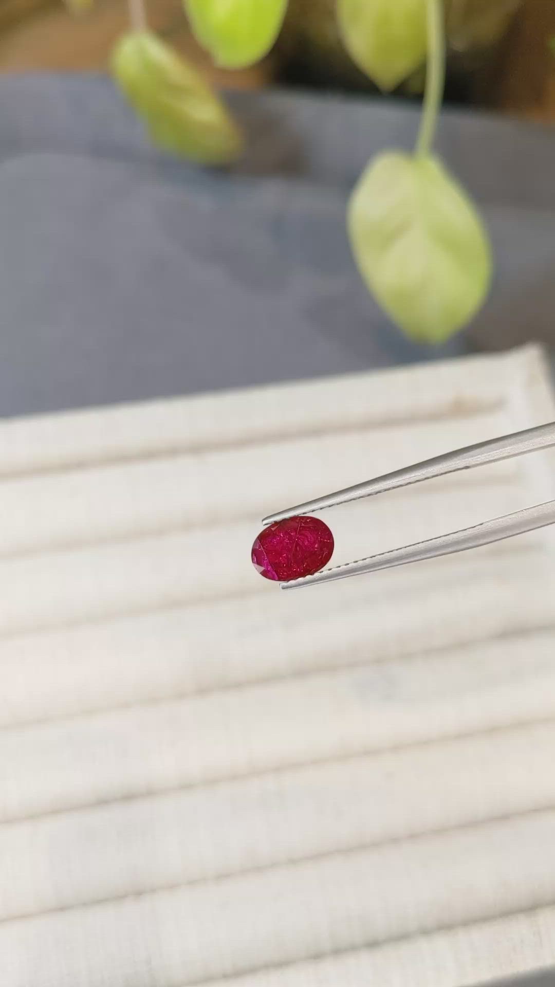1.45 Ct. Purplish Red Ruby from Mozambique Size Video