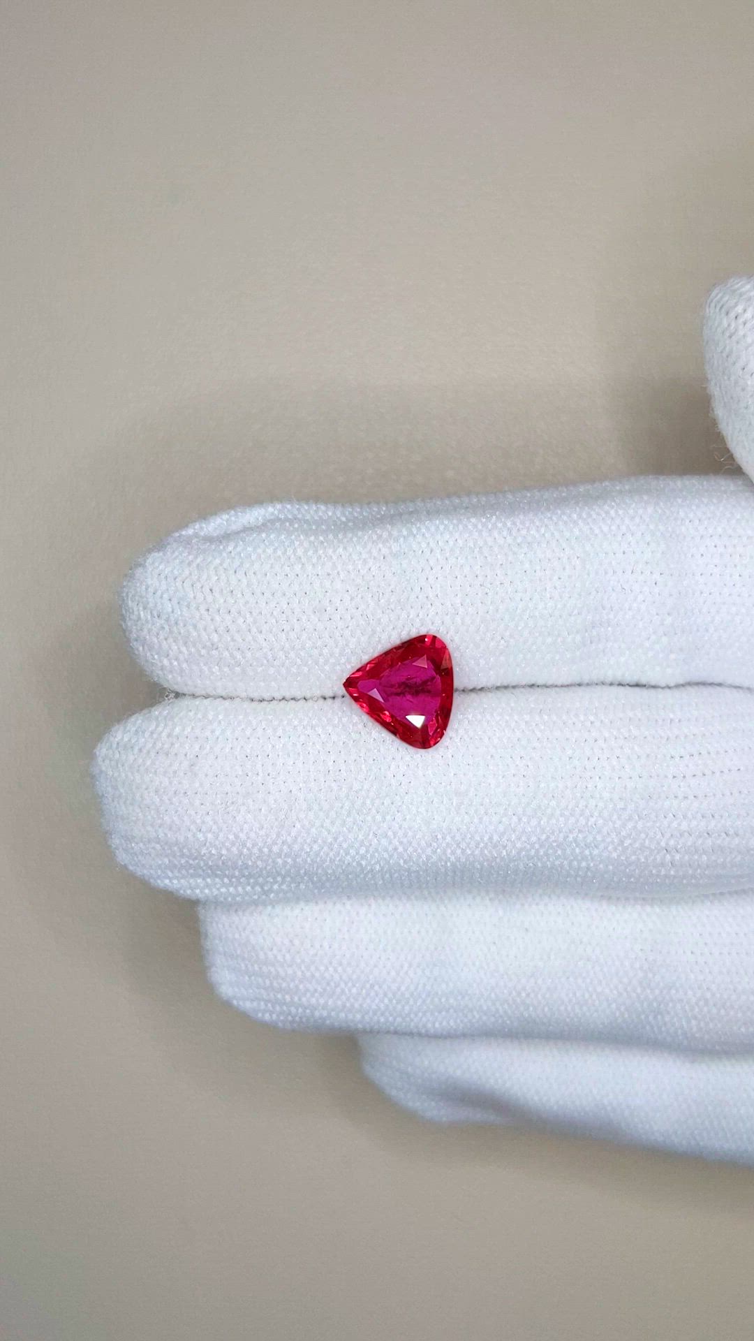 2.18 Ct. Pinkish Red Ruby from Mozambique Size Video