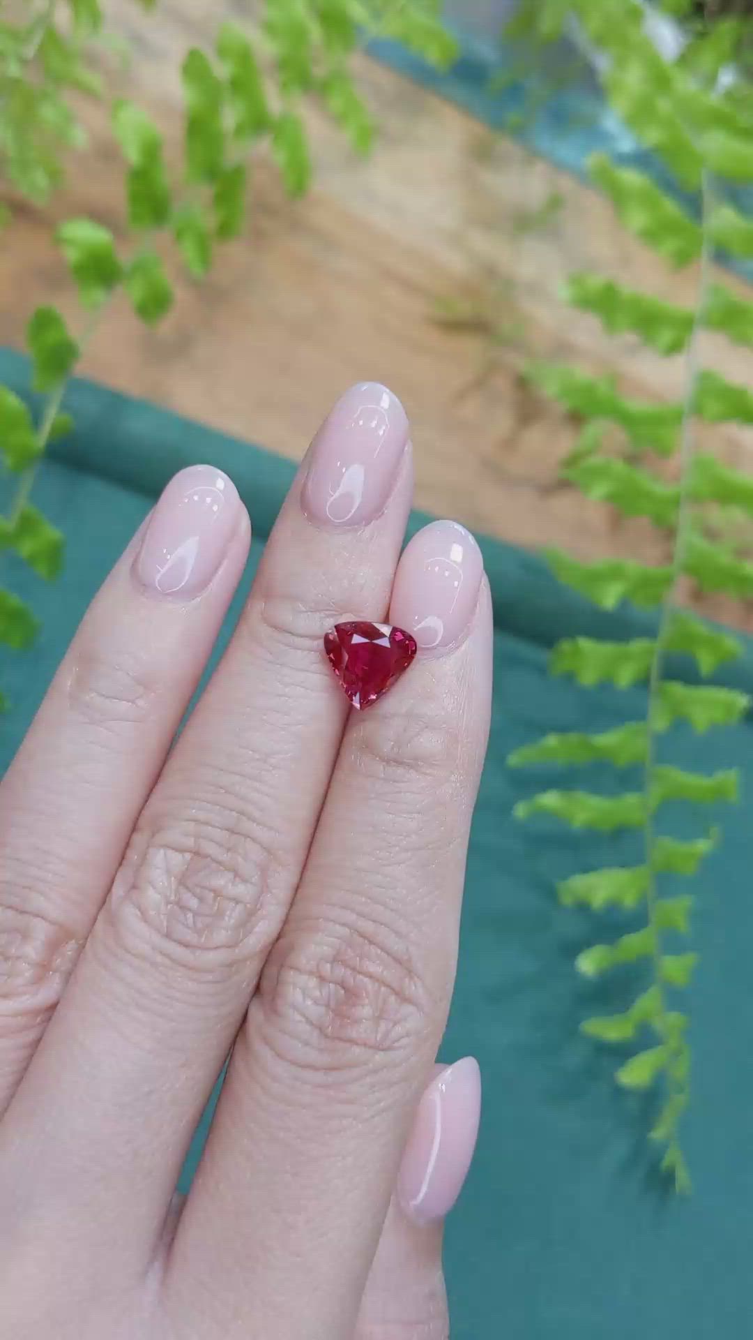 2.18 Ct. Pinkish Red Ruby from Mozambique Size Video