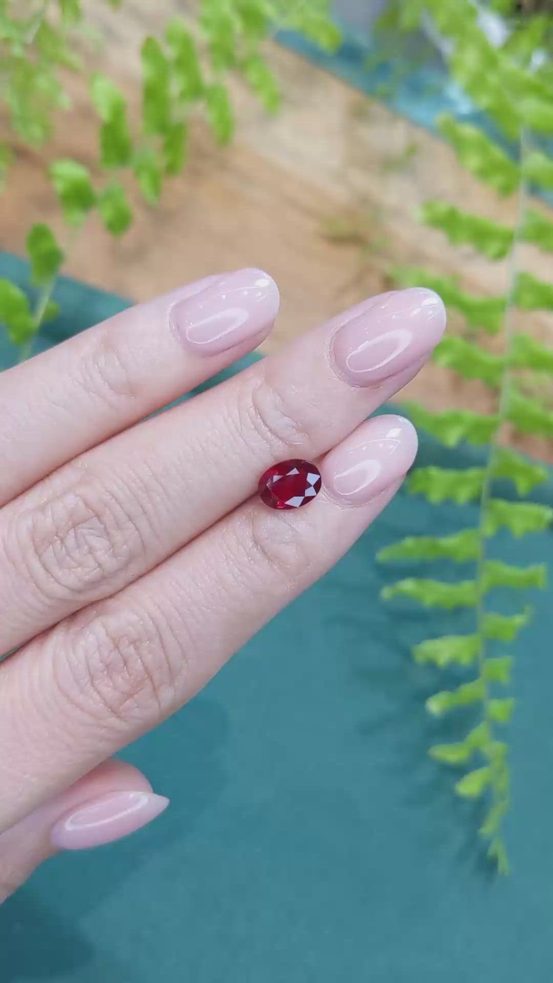 1.68 Ct. Purplish Red Ruby from Mozambique Size Video