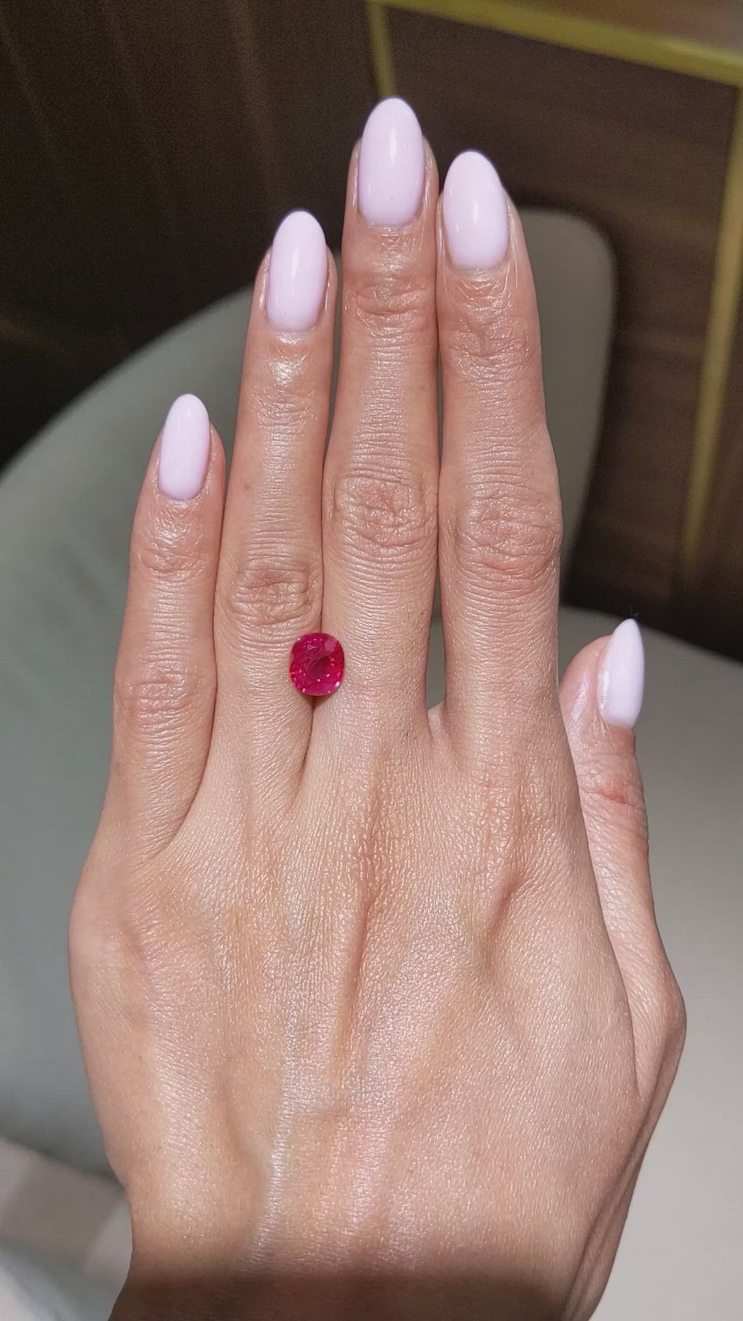 3.03 Ct. Pinkish Red Ruby from Burma (Myanmar) Size Video