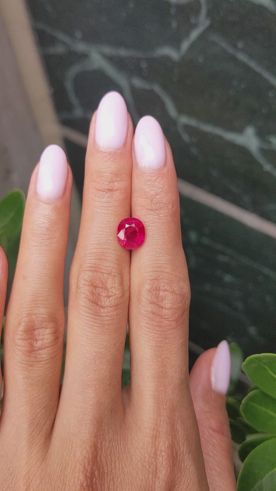 3.03 Ct. Pinkish Red Ruby from Burma (Myanmar) Size Video